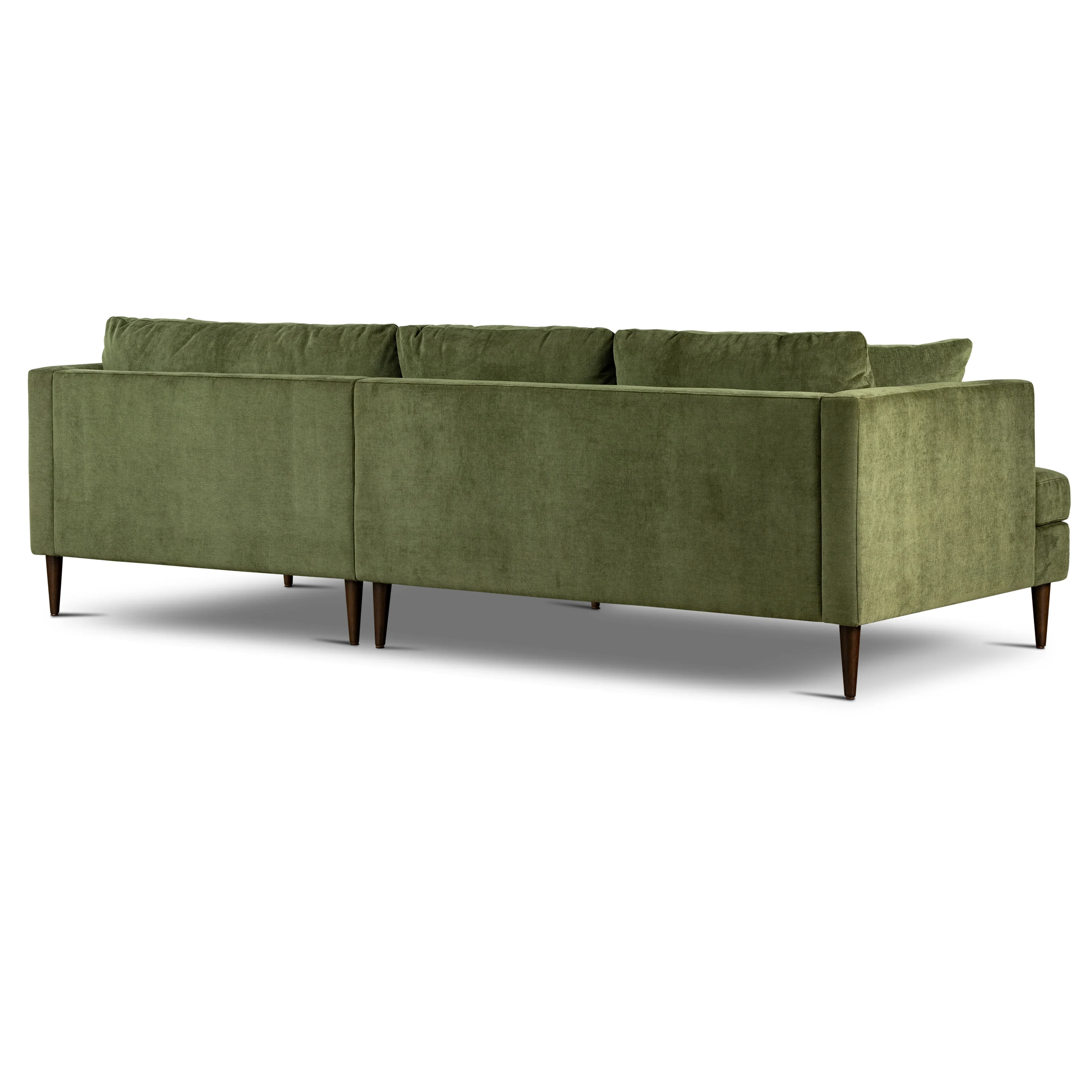 Lucerne Right-Facing Sectional with Extra-Wide Chaise | Distressed Green Velvet - Image 7