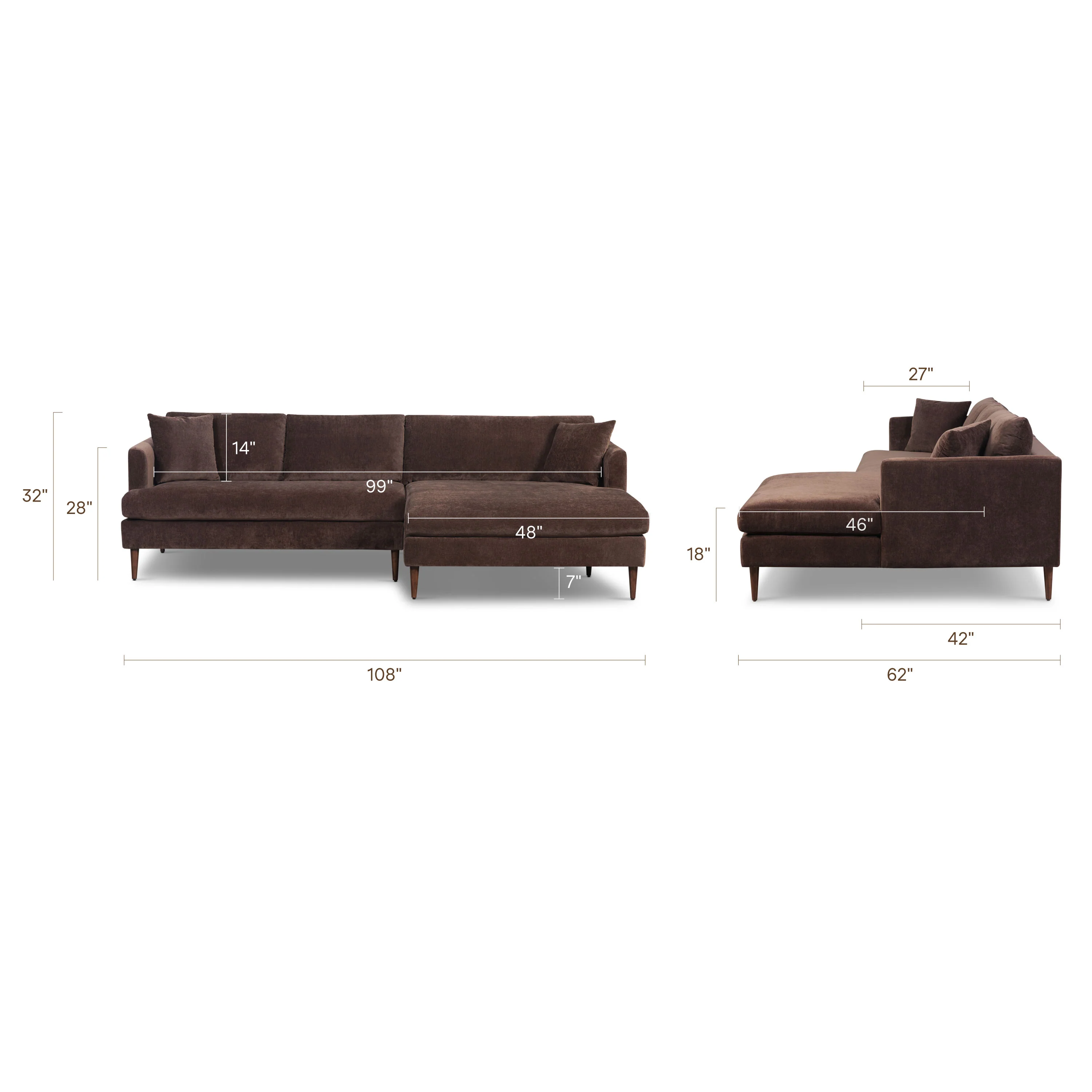 Lucerne Right-Facing Sectional with Extra-Wide Chaise | Sable Brown - Image 13