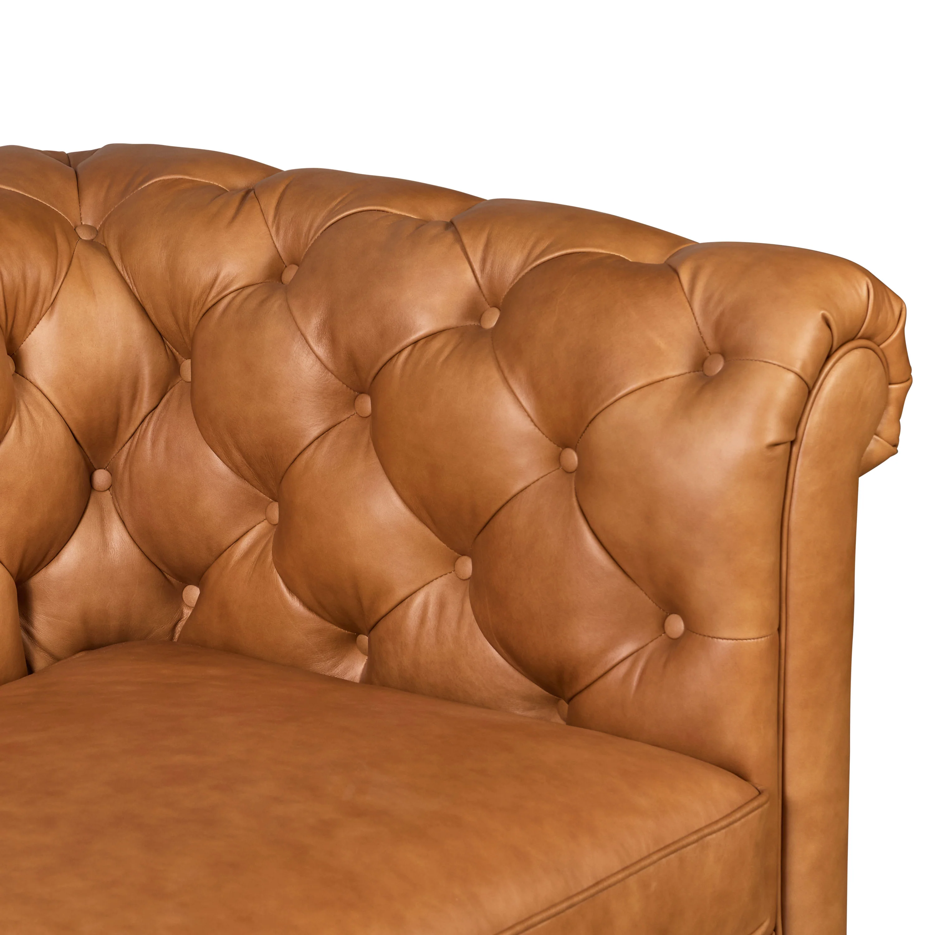Lyon 72" Leather Apartment Sofa | Cognac Tan - Image 12