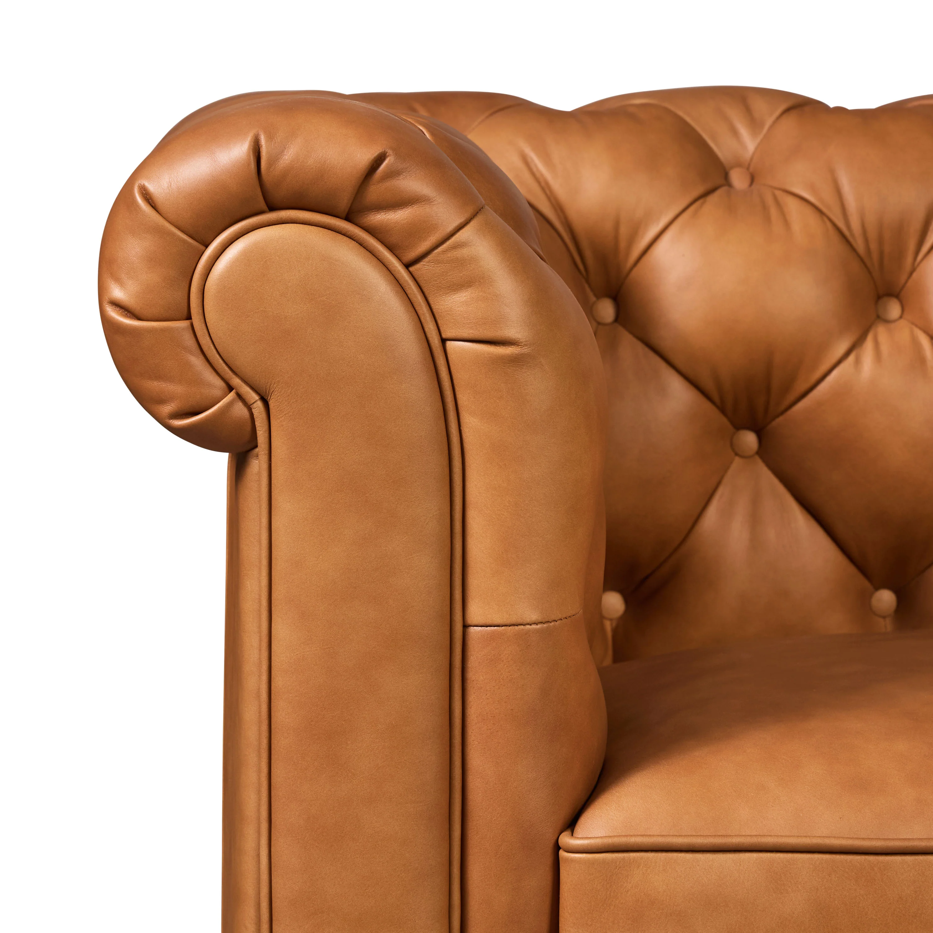 Lyon 72" Leather Apartment Sofa | Cognac Tan - Image 13