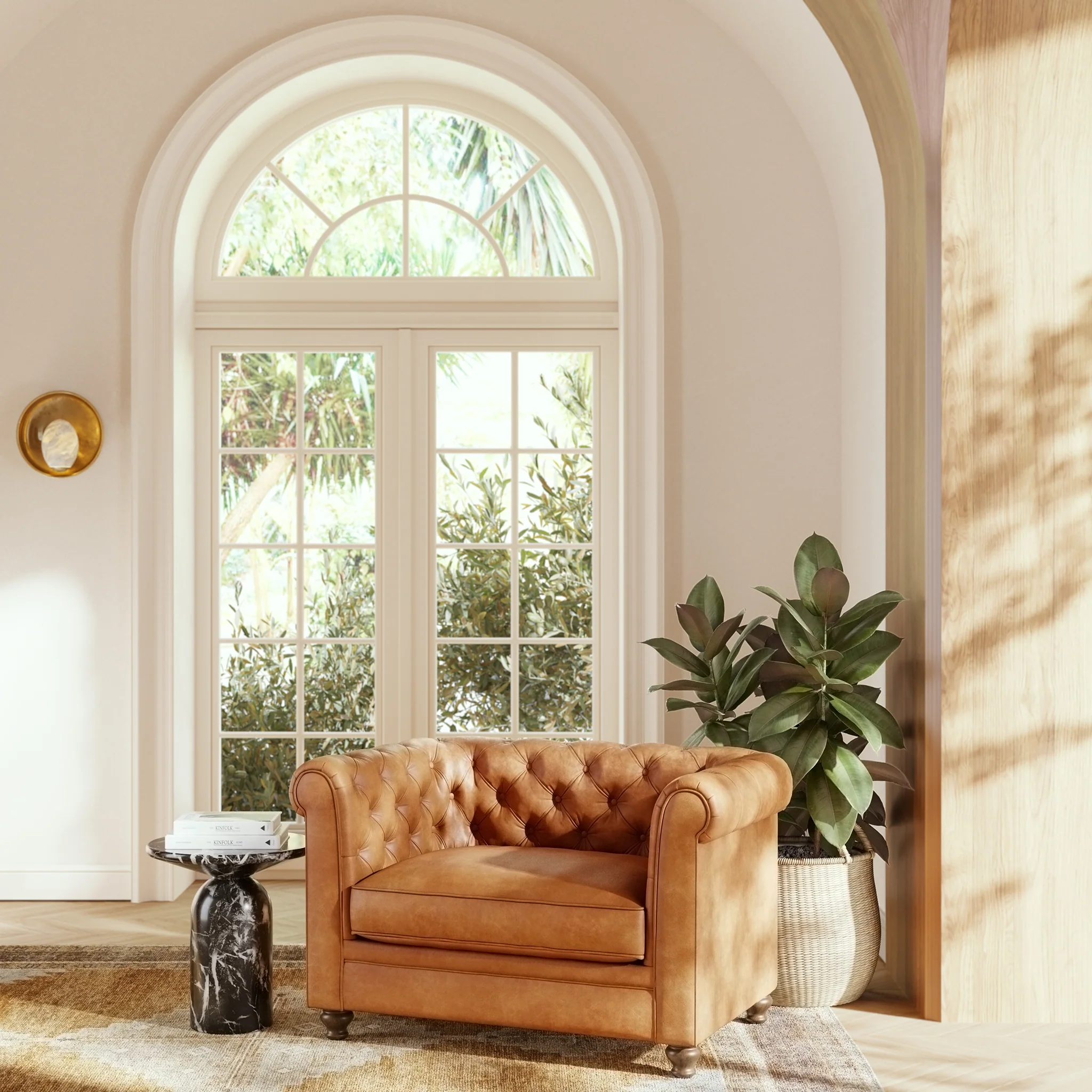 Lyon Leather Lounge Chair | Cognac Tan | Single - Image 3
