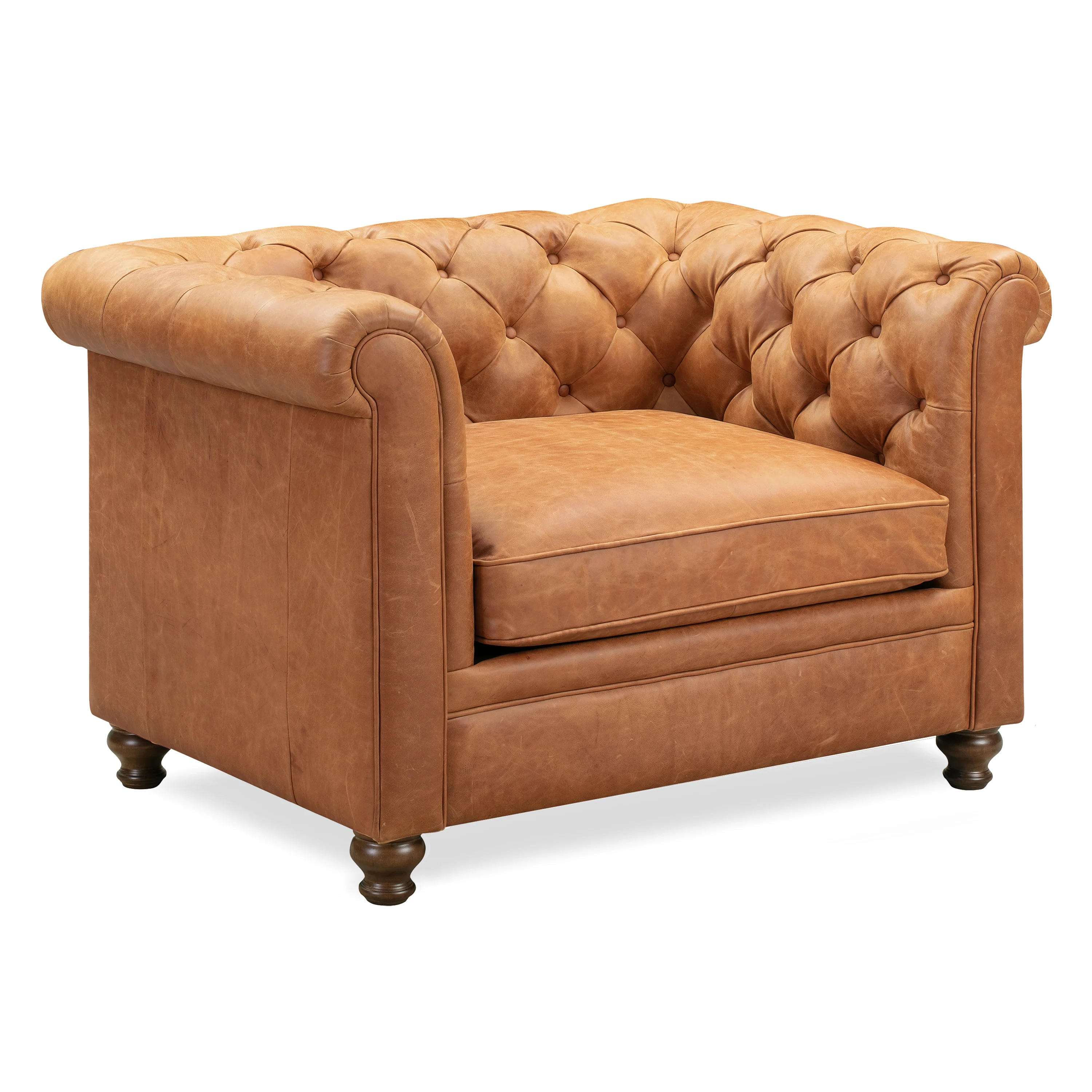 Lyon Leather Lounge Chair | Cognac Tan | Single - Image 4