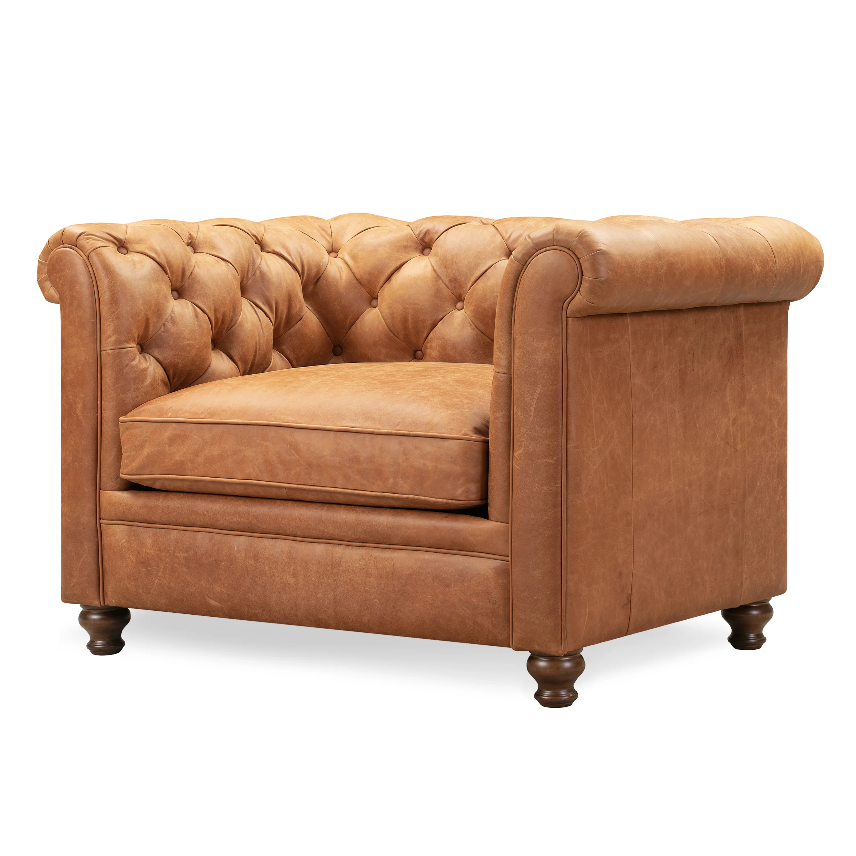 Lyon Leather Lounge Chair | Cognac Tan | Single - Image 9