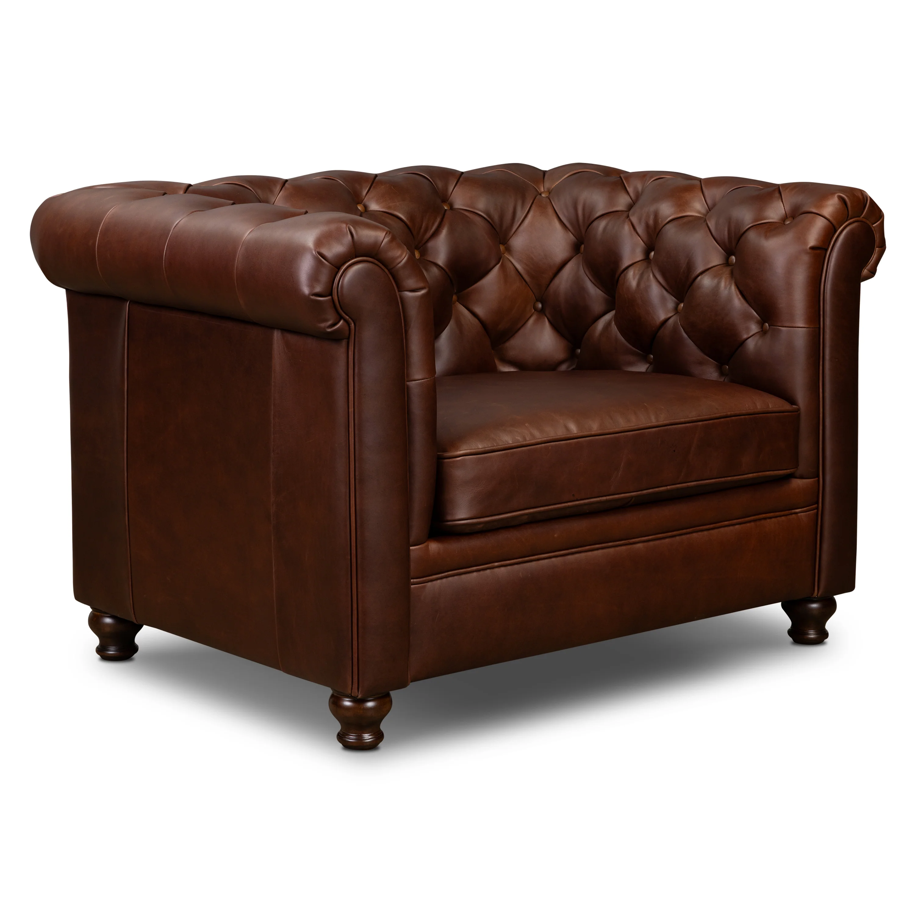 Lyon Leather Lounge Chair | Oscuro Brown | Single - Image 4