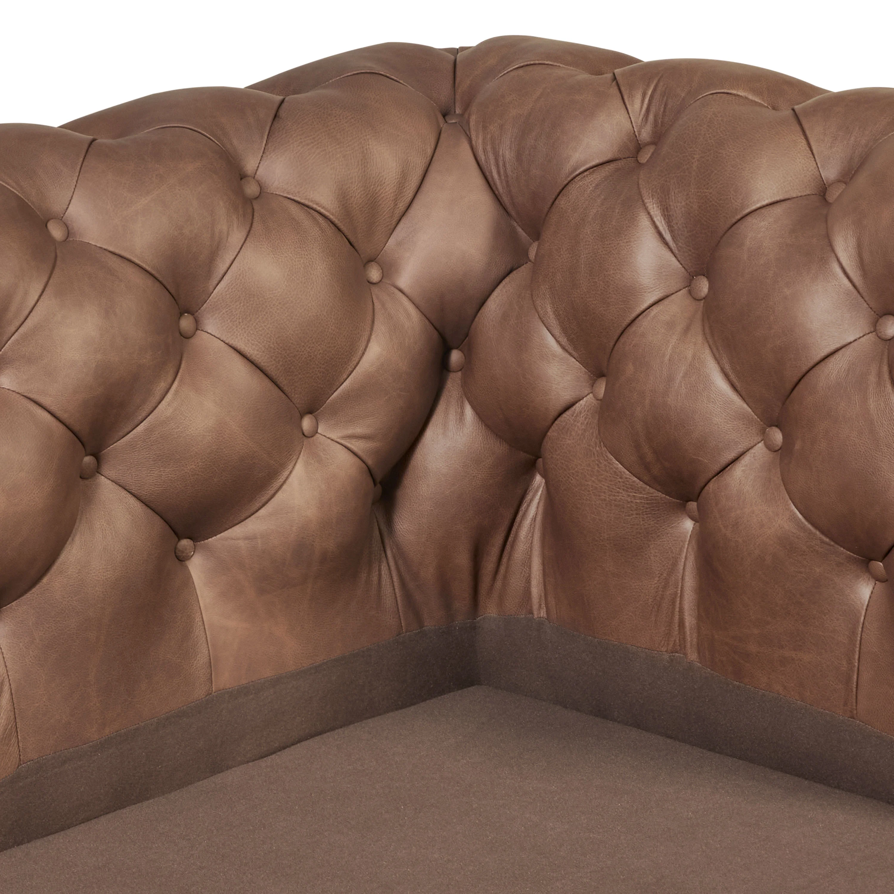 Lyon 87.4" Leather Sofa | Caramel Brown - Image 11