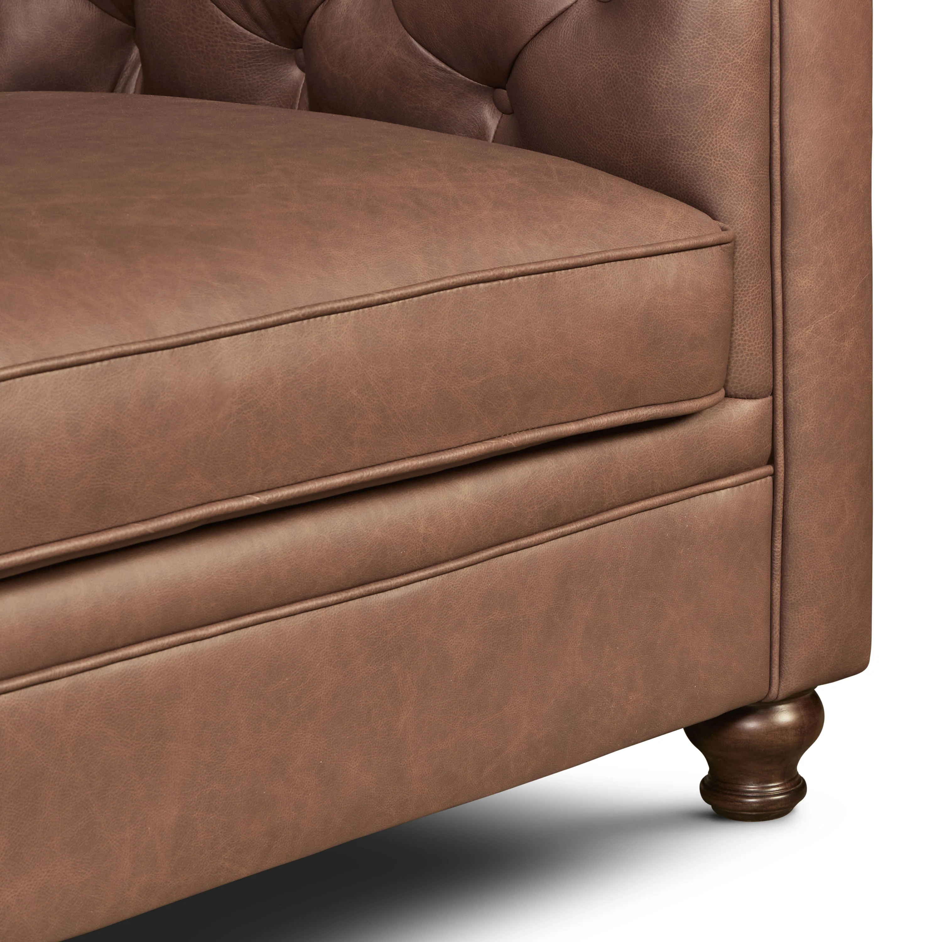 Lyon 87.4" Leather Sofa | Caramel Brown - Image 13