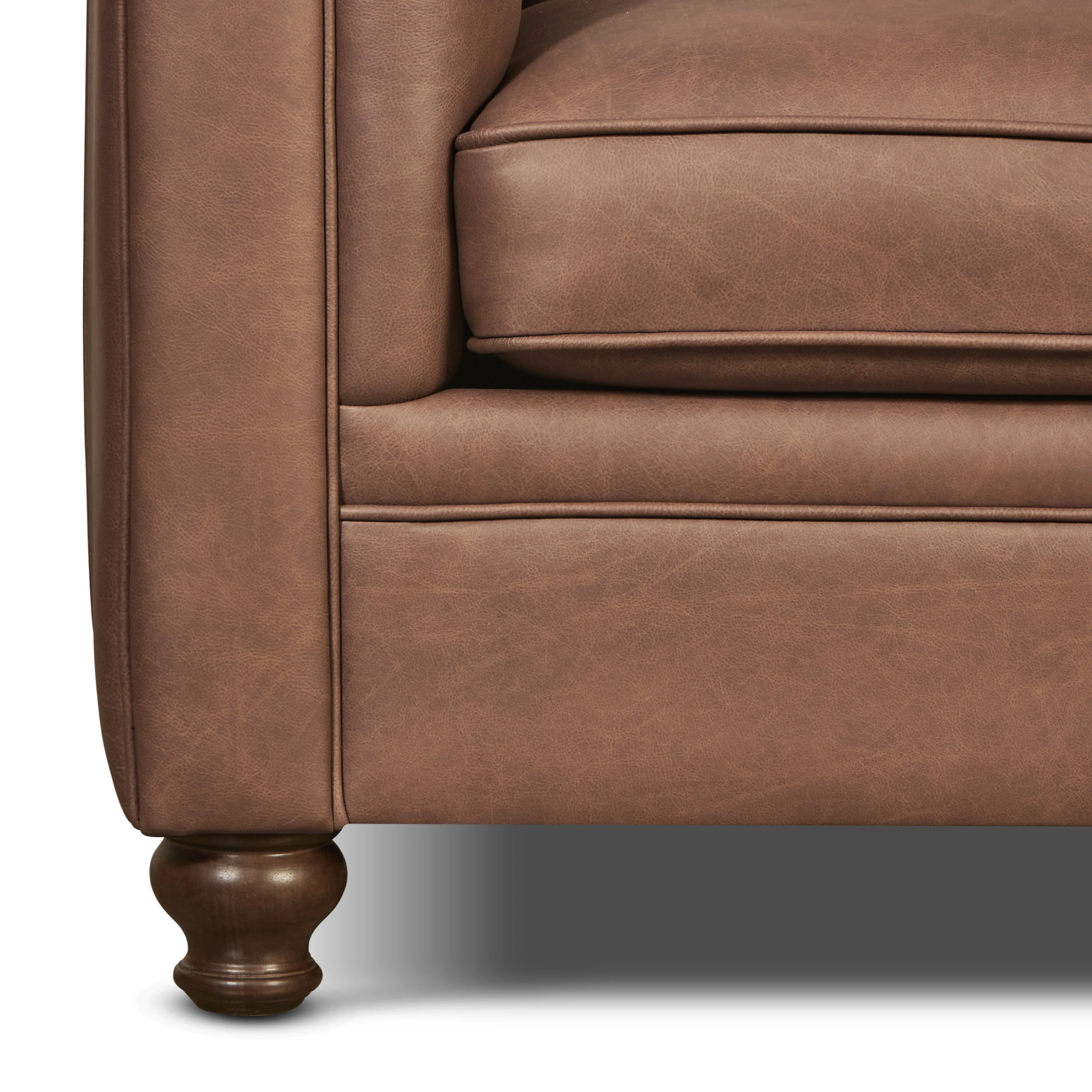 Lyon 87.4" Leather Sofa | Caramel Brown - Image 14