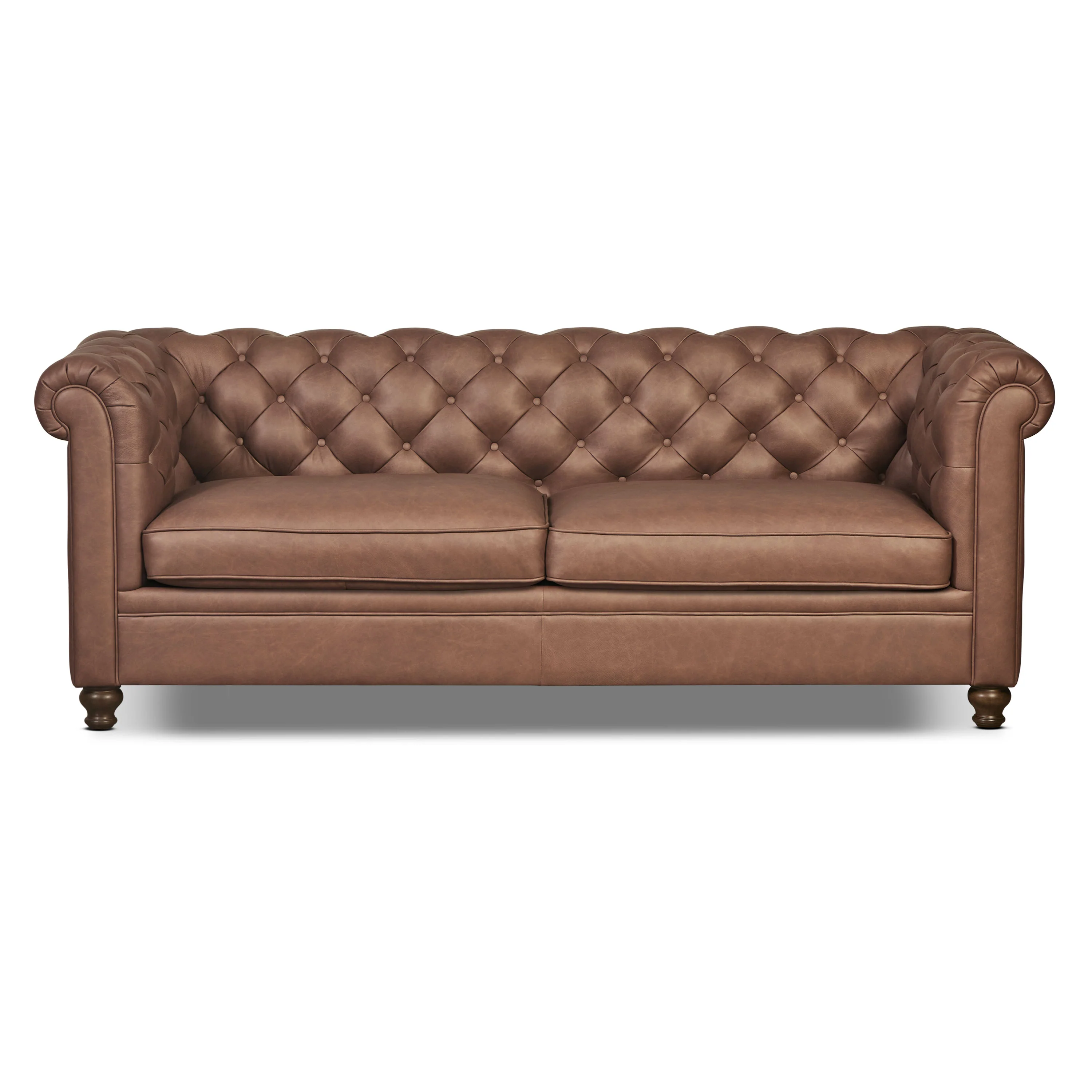 Lyon 87.4" Leather Sofa | Caramel Brown - Image 3