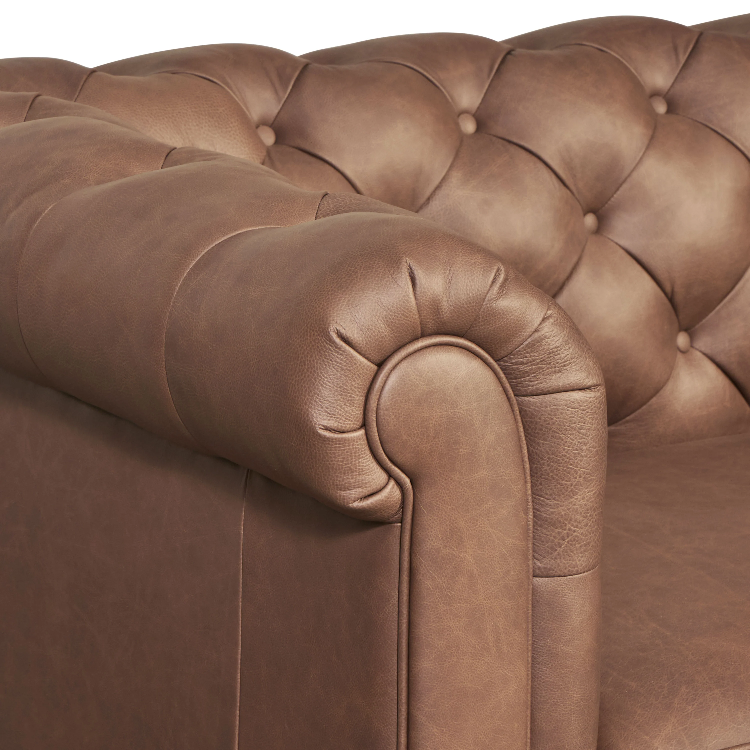 Lyon 87.4" Leather Sofa | Caramel Brown - Image 9