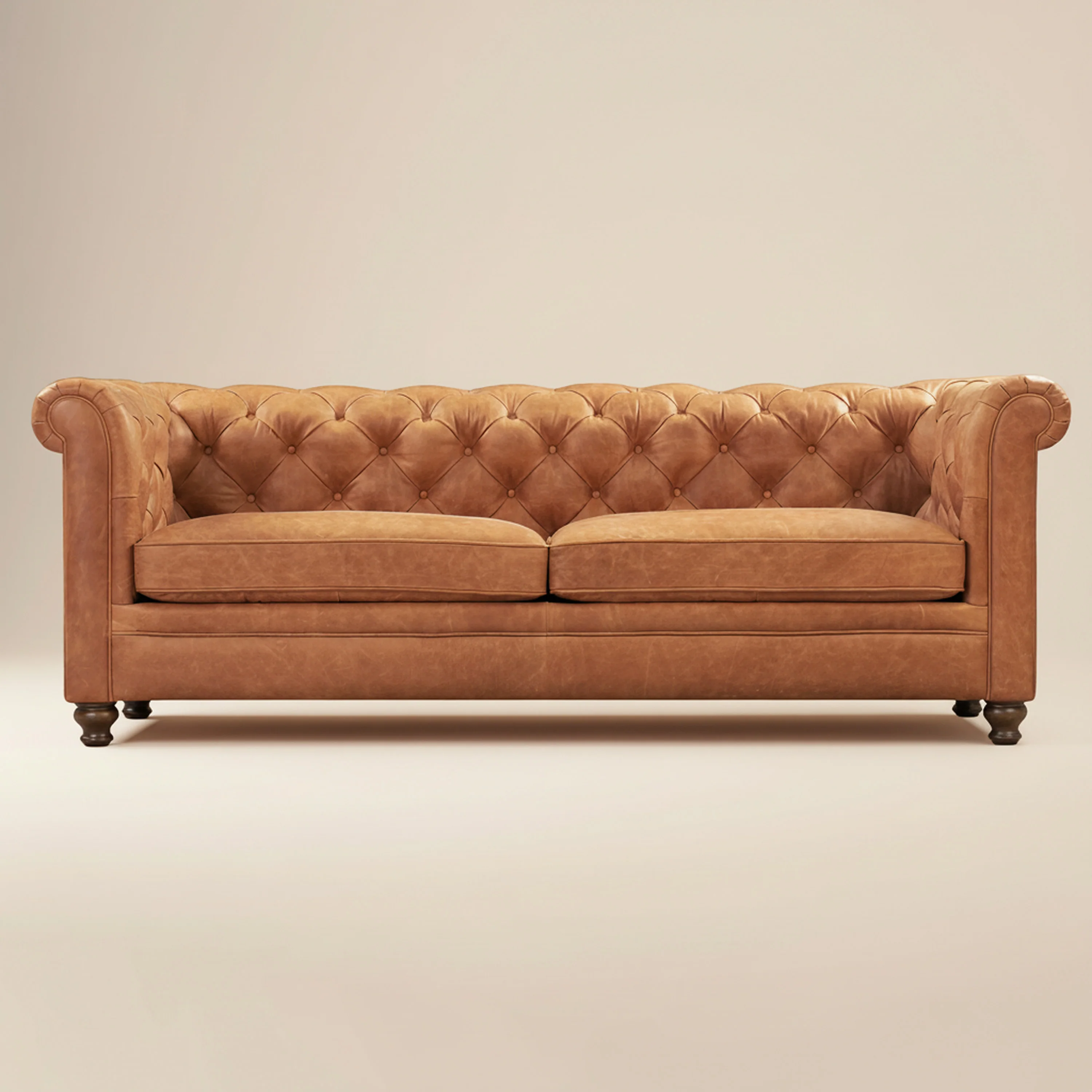 Lyon 87.4" Leather Sofa | Cognac Tan