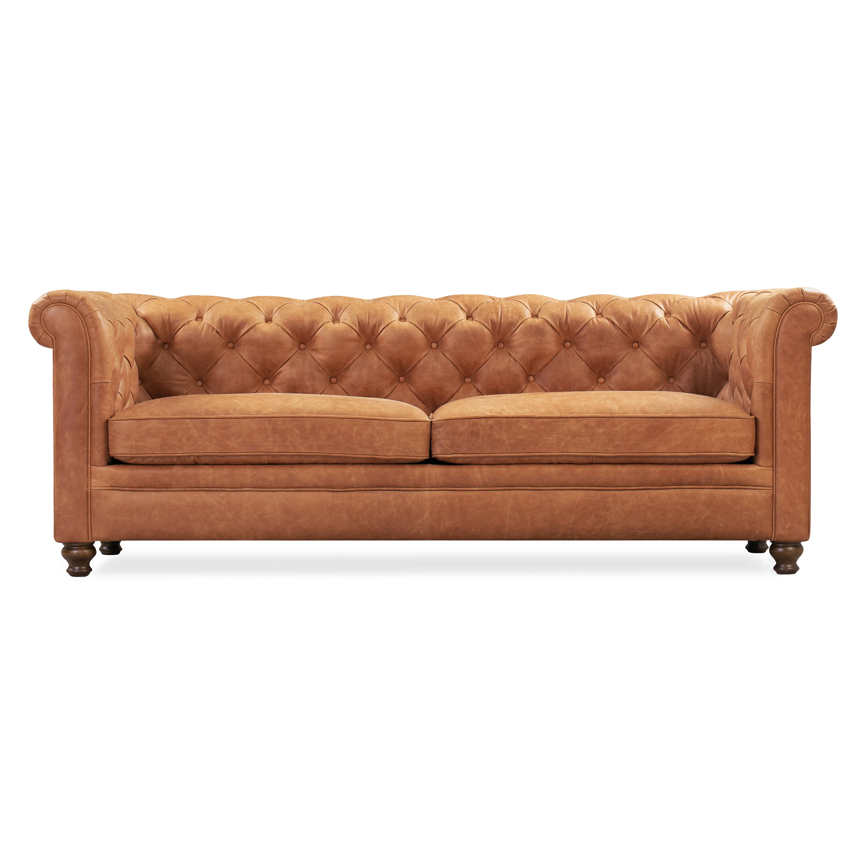 Lyon 87.4" Leather Sofa | Cognac Tan - Image 3