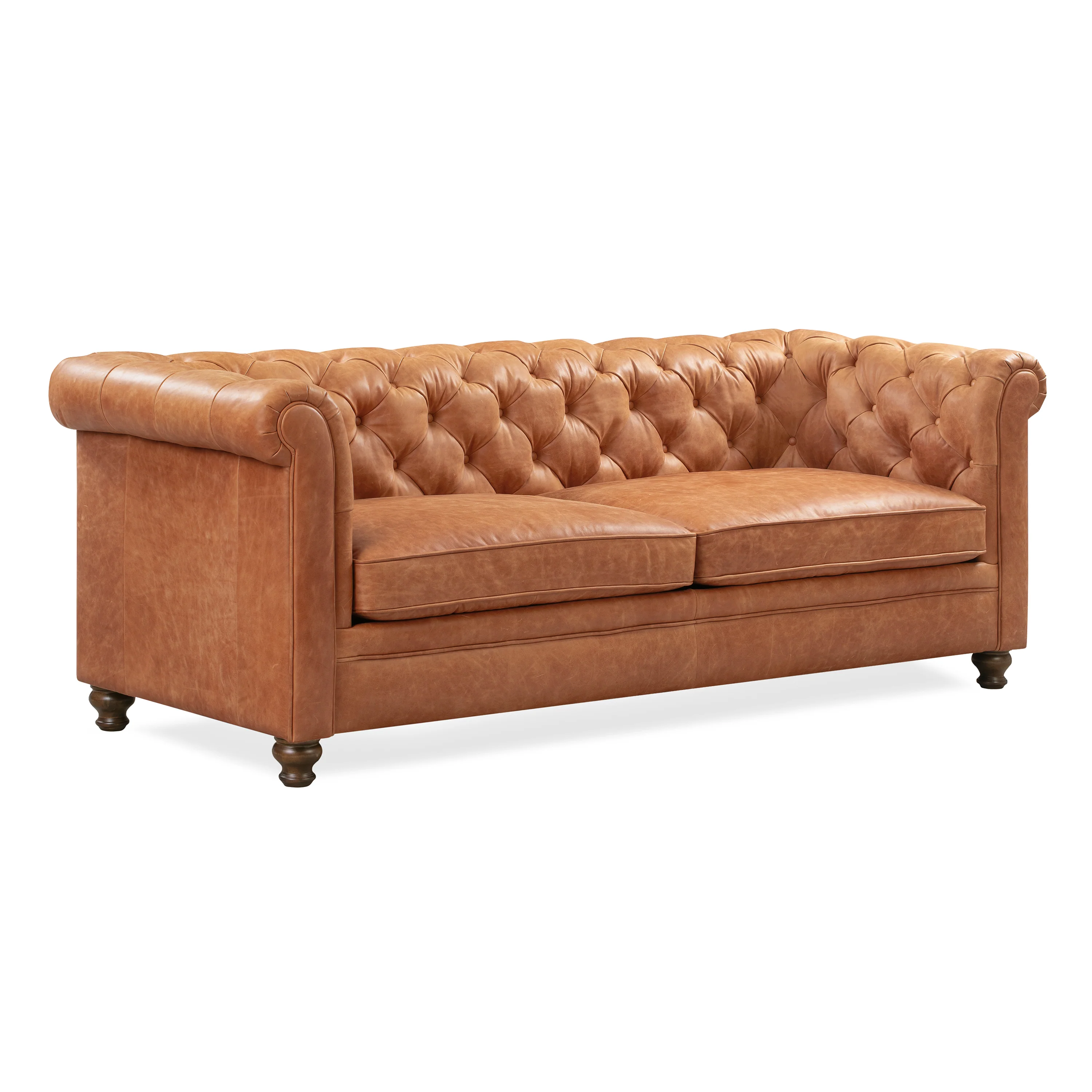 Lyon 87.4" Leather Sofa | Cognac Tan - Image 4