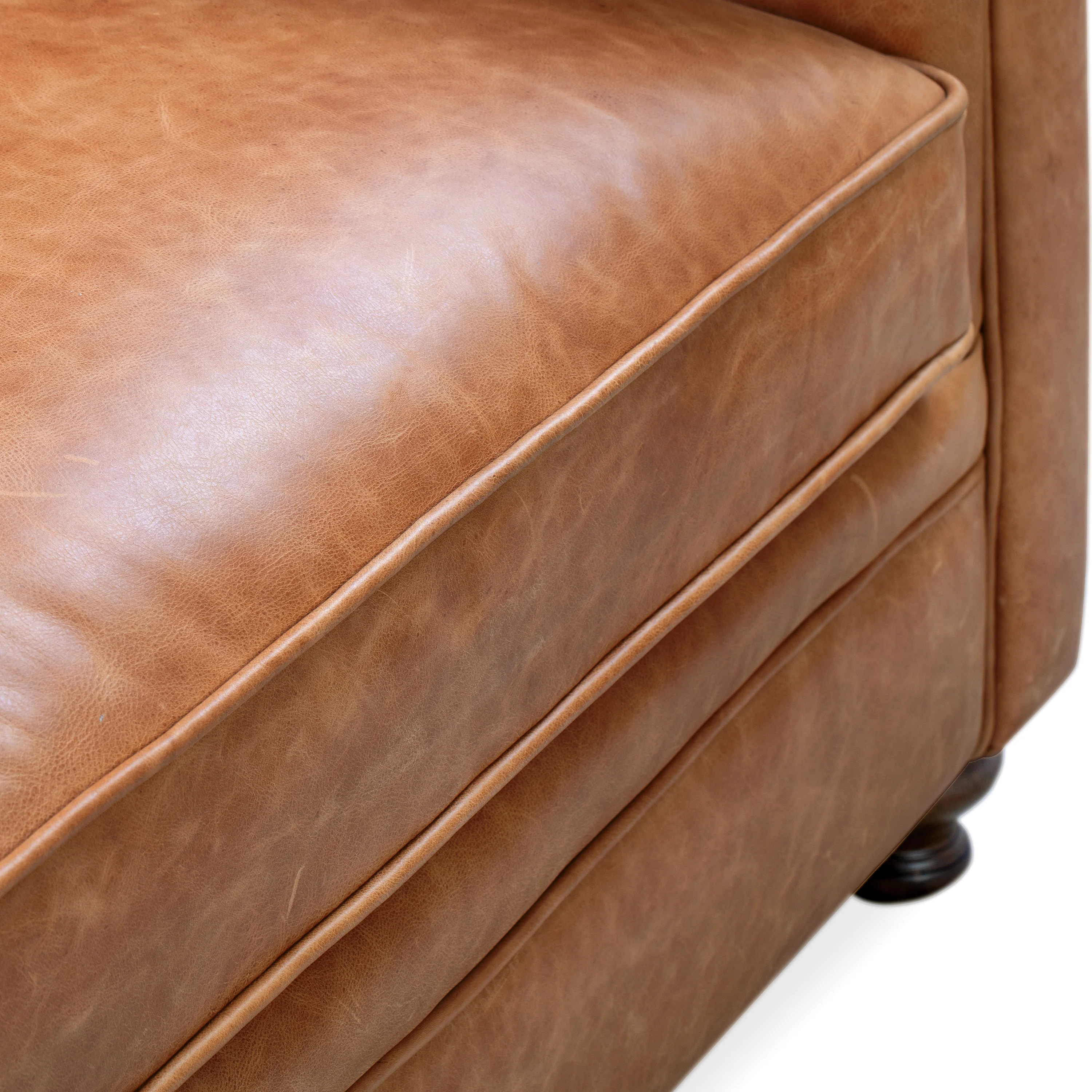 Lyon 87.4" Leather Sofa | Cognac Tan - Image 9