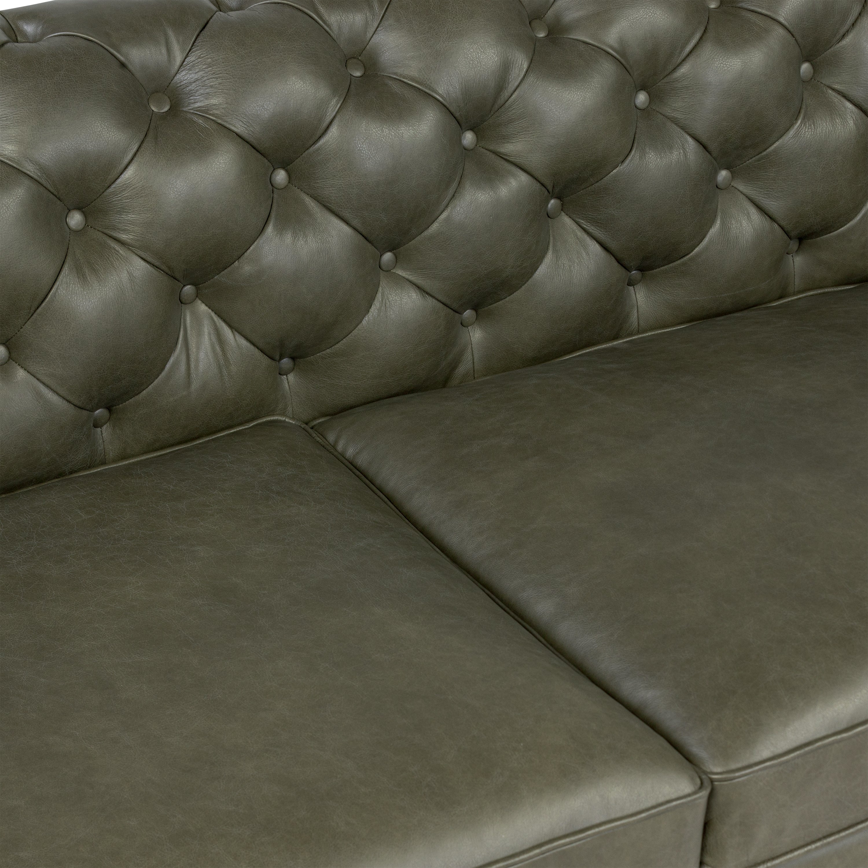 Lyon 87.4" Leather Sofa | Olivine Green - Image 10
