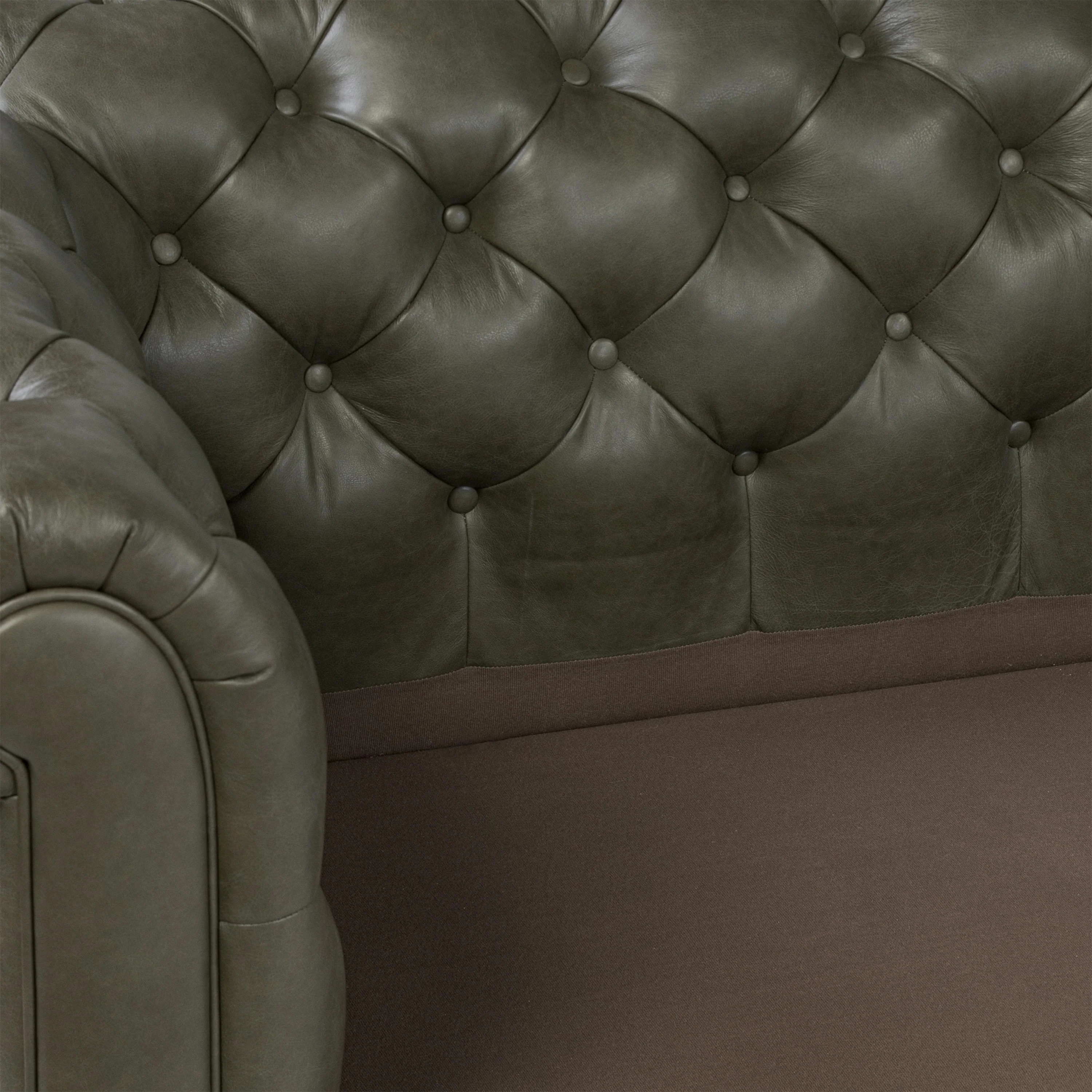 Lyon 87.4" Leather Sofa | Olivine Green - Image 11