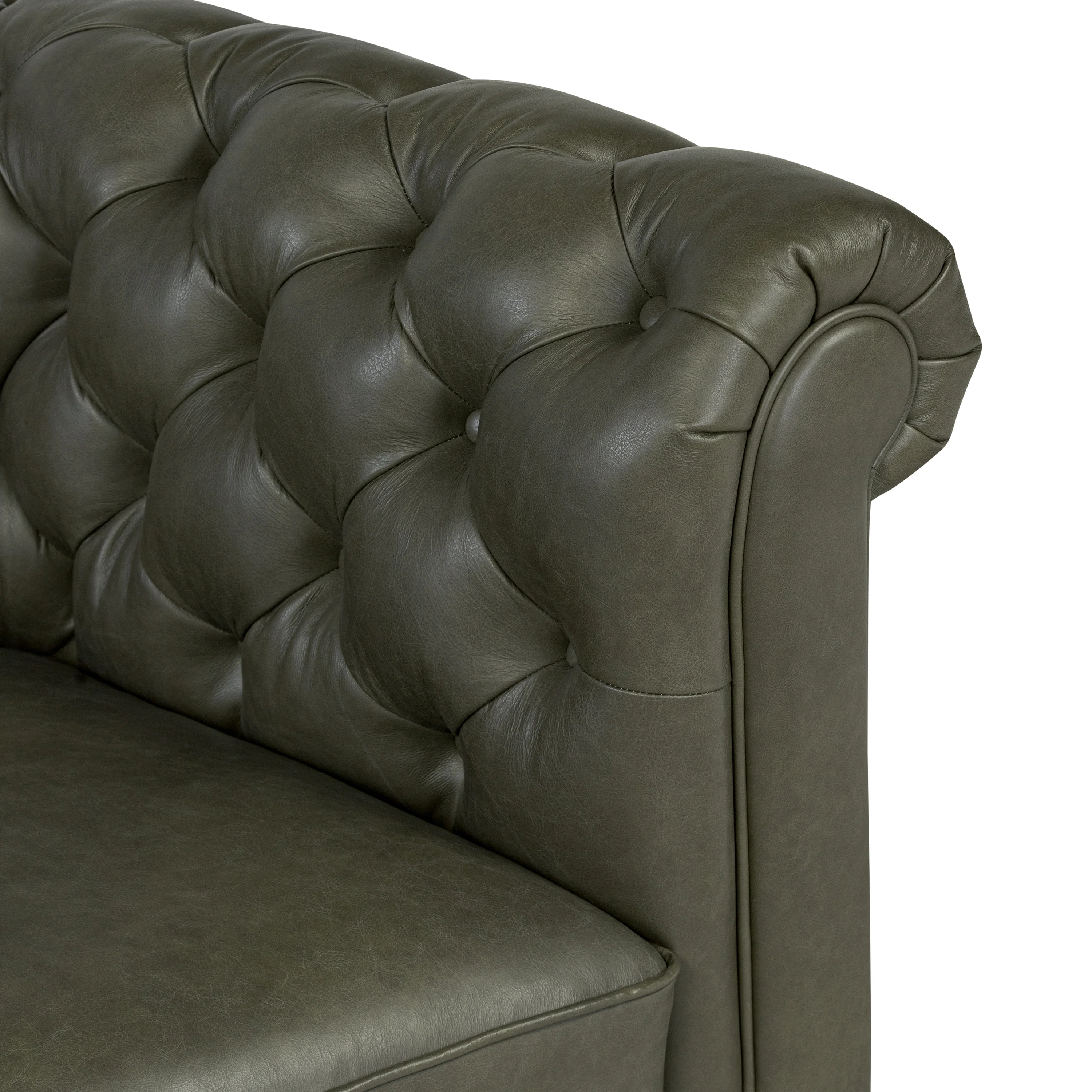 Lyon 87.4" Leather Sofa | Olivine Green - Image 8