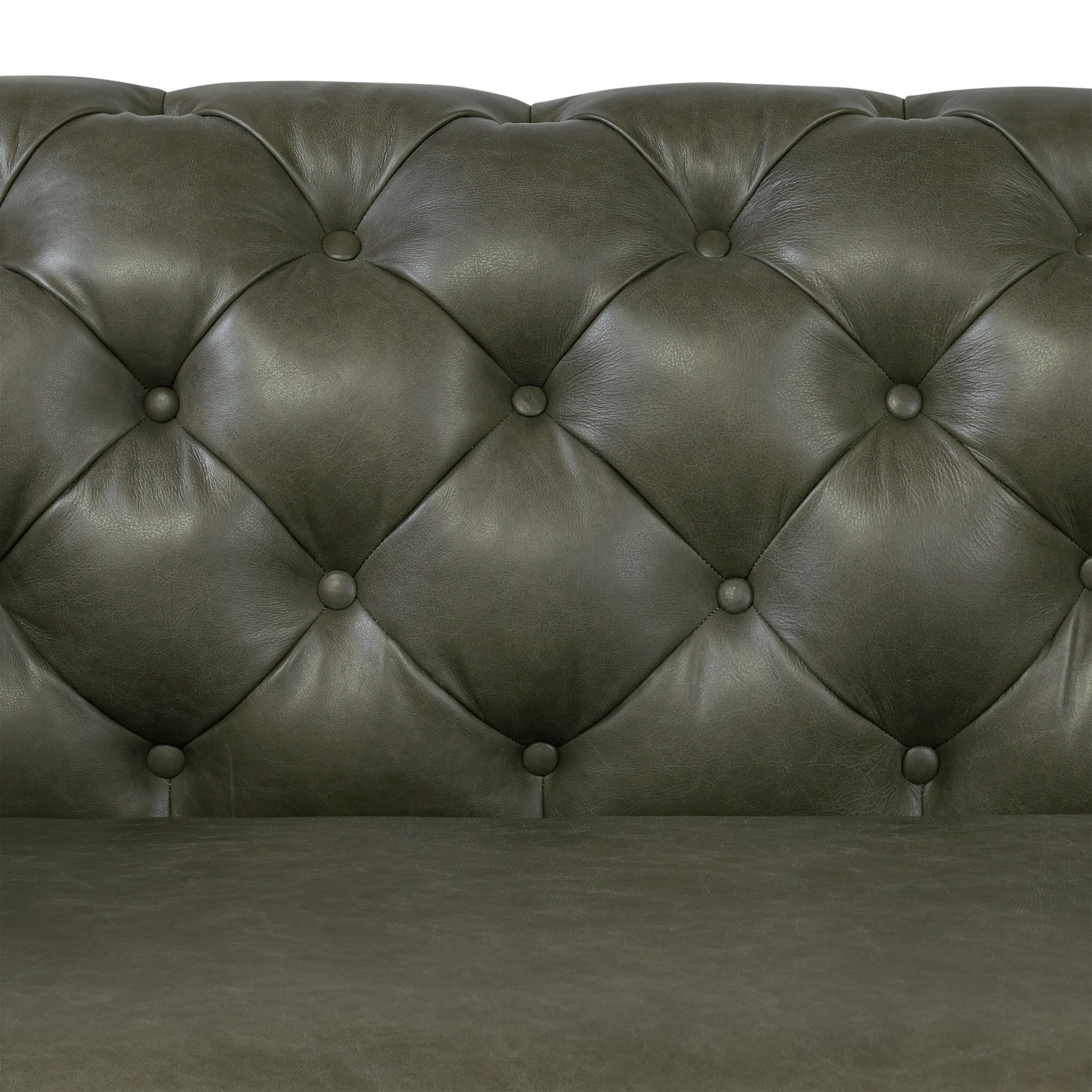 Lyon 87.4" Leather Sofa | Olivine Green - Image 9