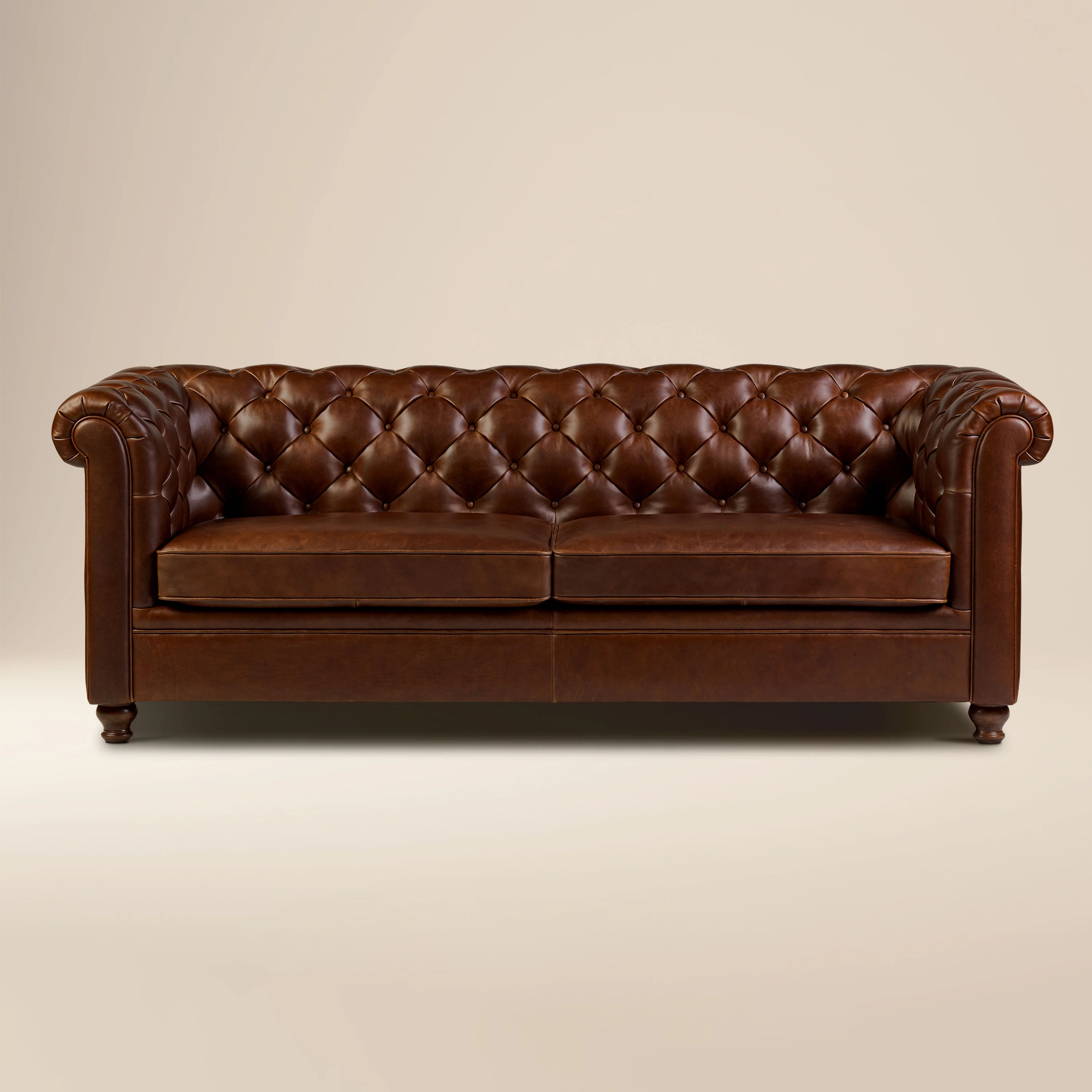 Lyon 87.4" Leather Sofa | Oscuro Brown