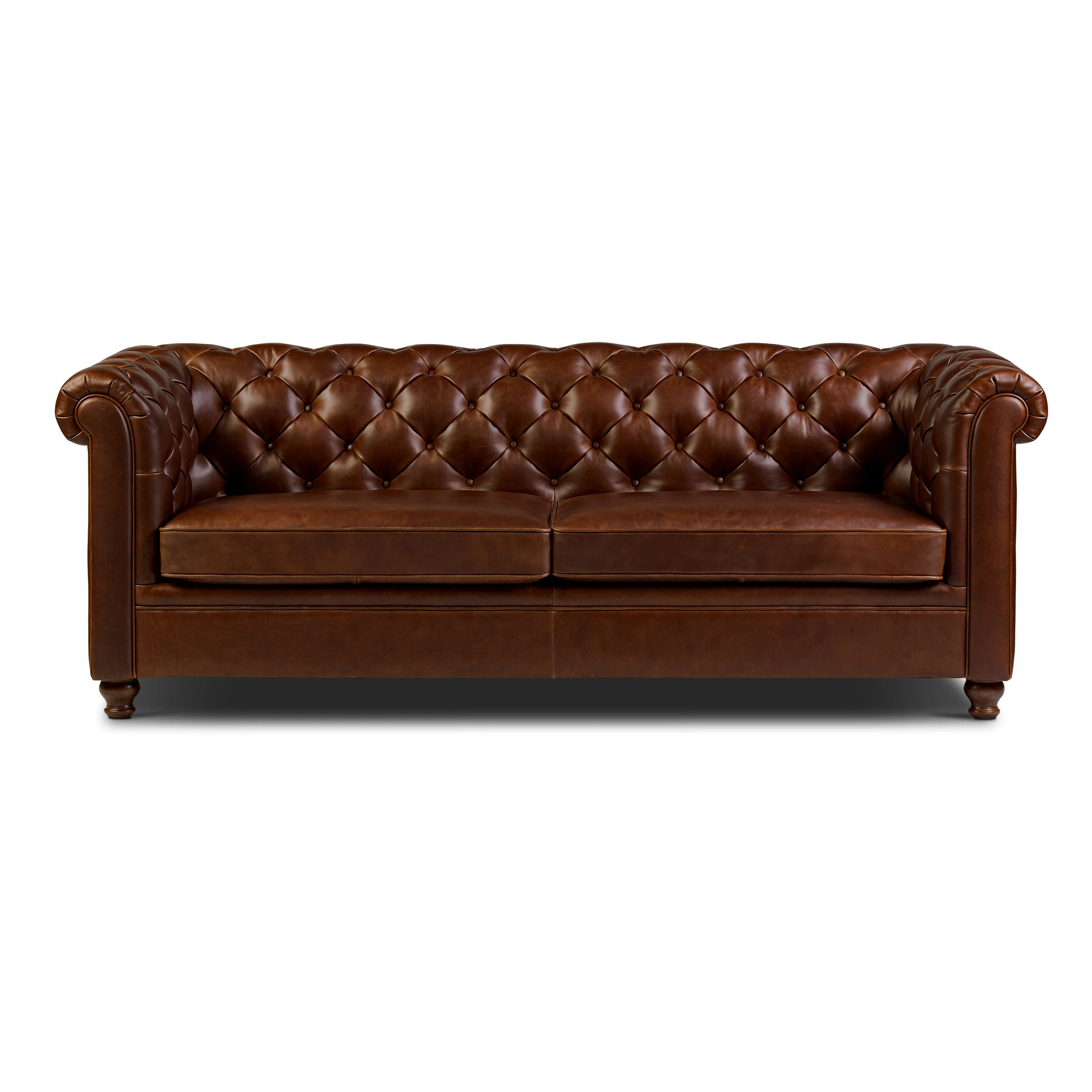 Lyon 87.4" Leather Sofa | Oscuro Brown - Image 4