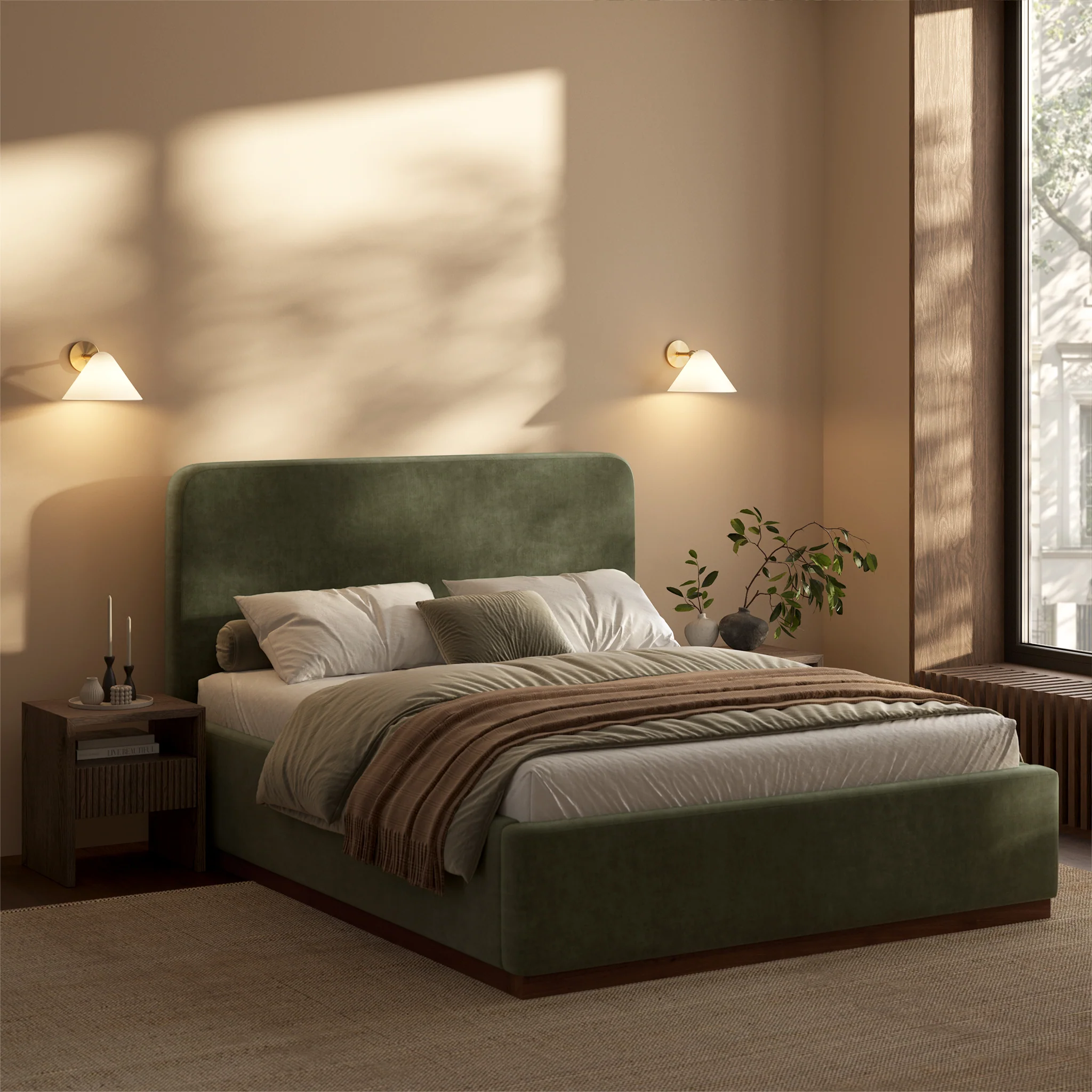 Mantua Bed | Sagano Green | Queen - Image 2