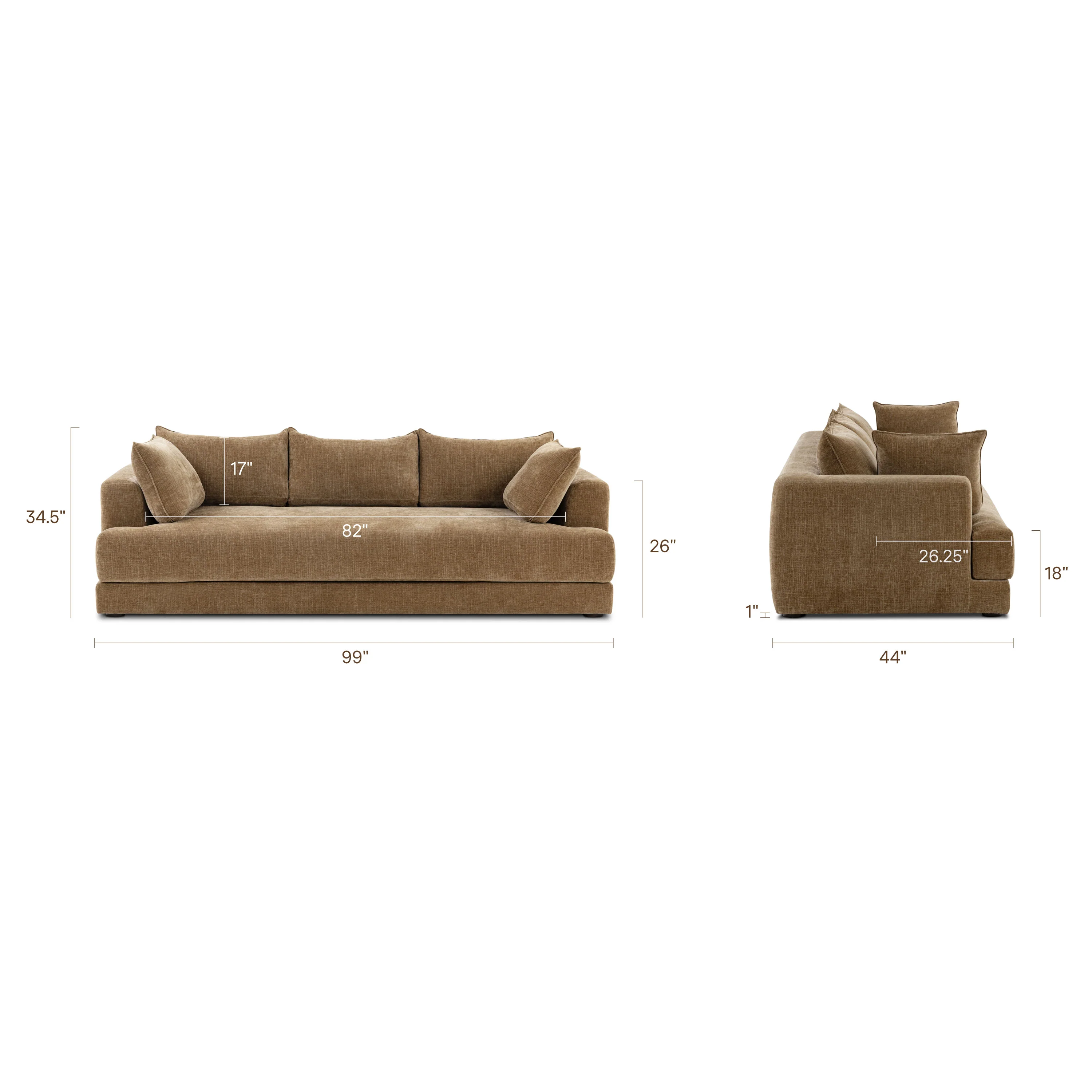 Marcel 99" Sofa | Tawny Brown - Image 18