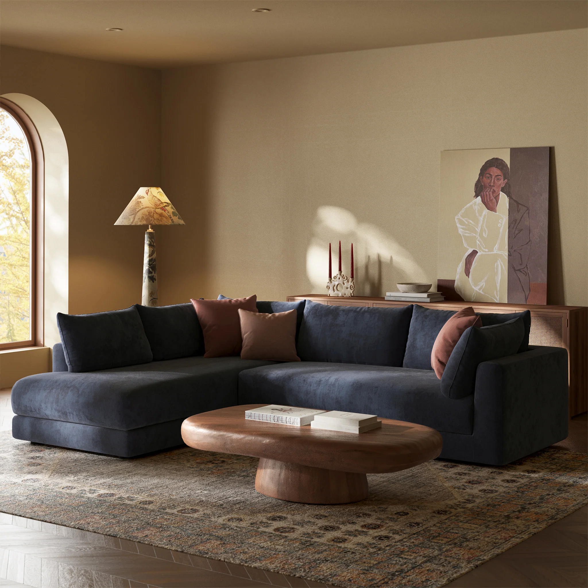 Marcel Left-Facing Corner Sectional | Mystic Blue - Image 3