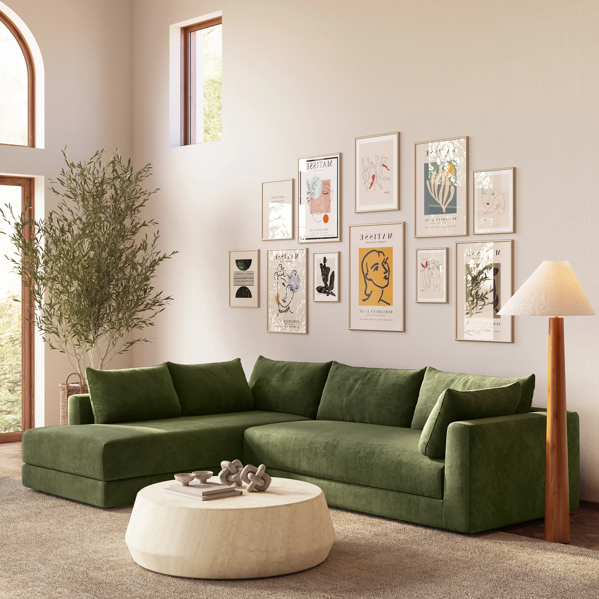 Marcel Left-Facing Corner Sectional | Sagano Green - Image 3