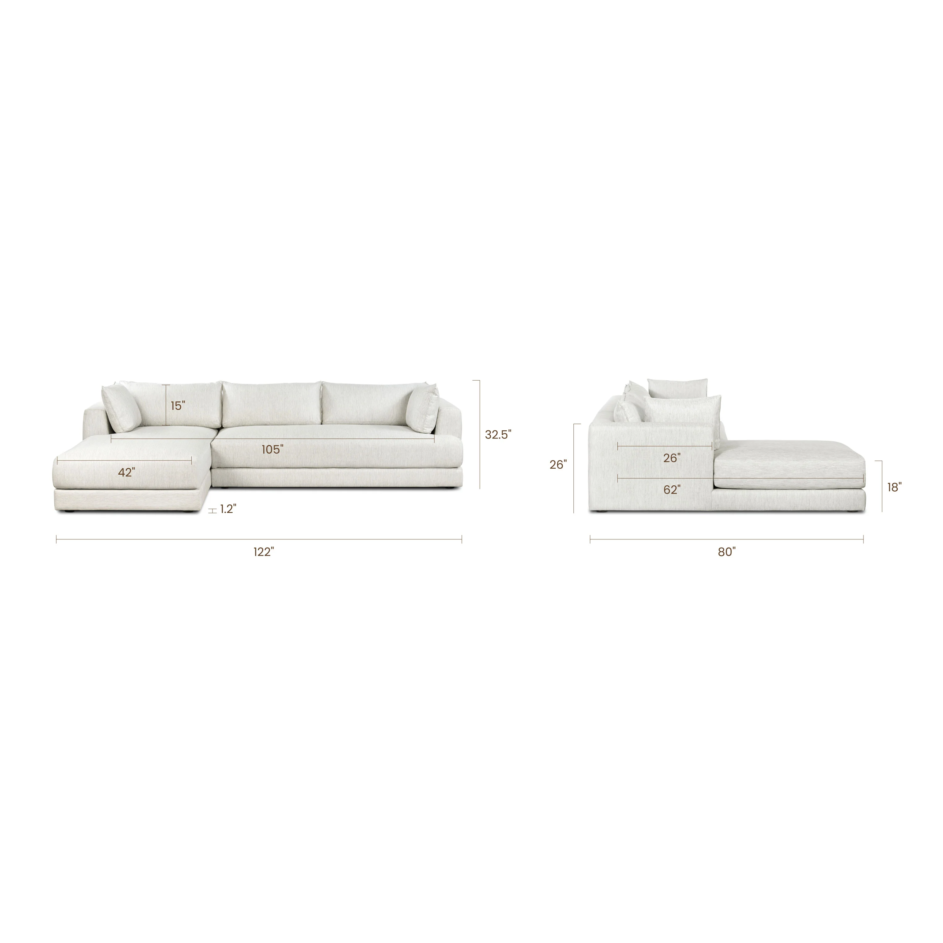 Marcel Left-Facing Sectional | Bright Ash - Image 7