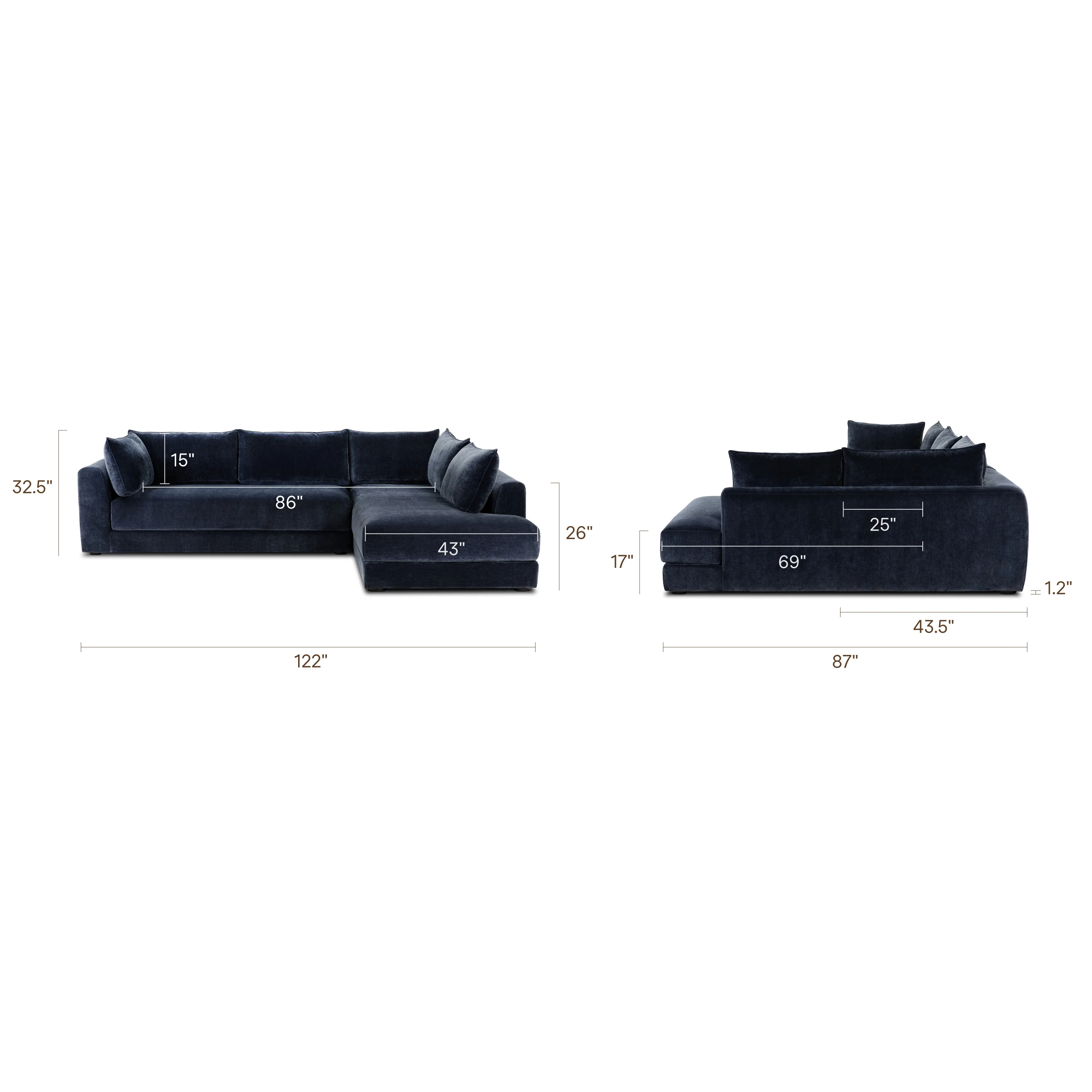 Marcel Right-Facing Corner Sectional | Mystic Blue - Image 18