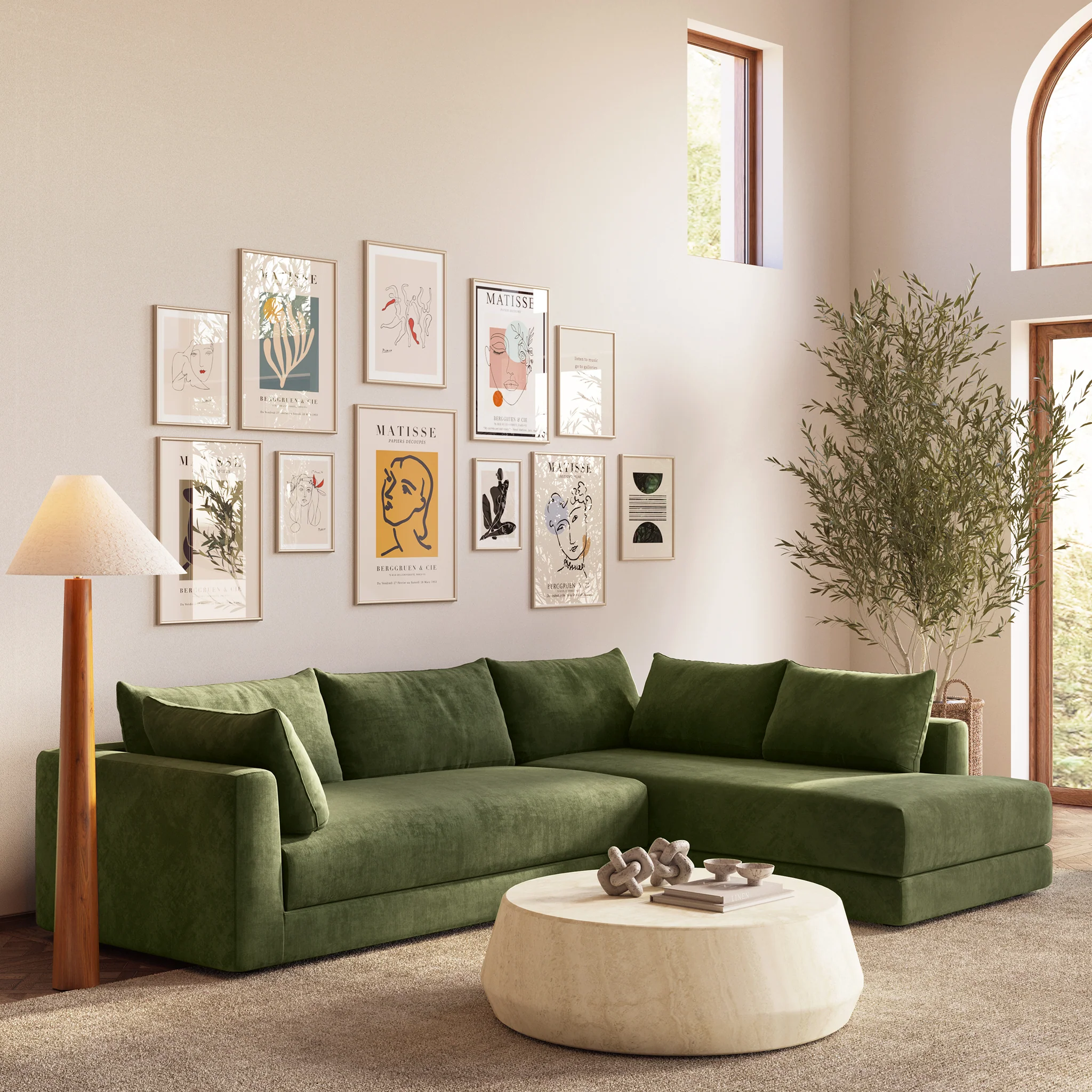 Marcel Right-Facing Corner Sectional | Sagano Green - Image 3