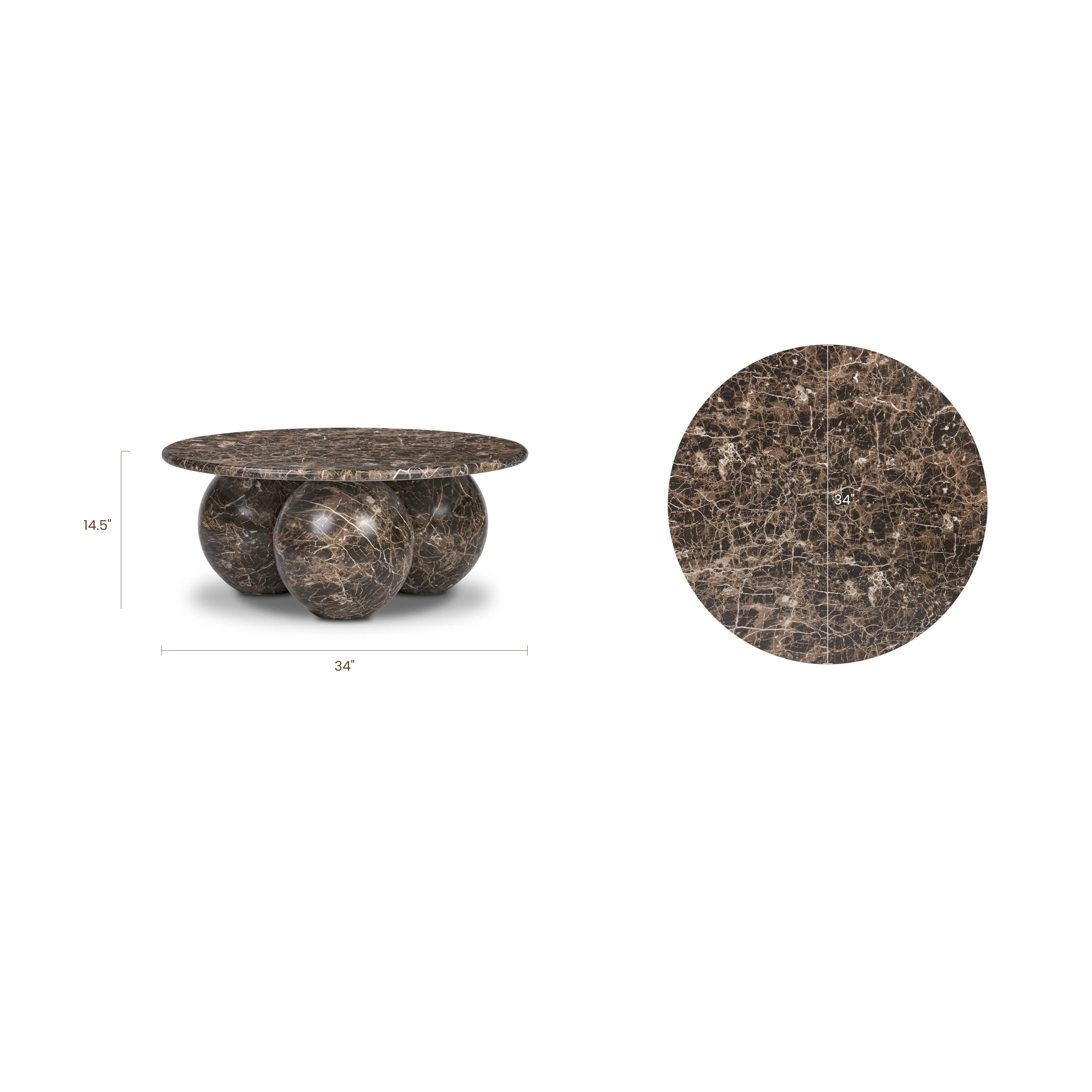 Marmo Coffee Table | Empero Brown - Image 11