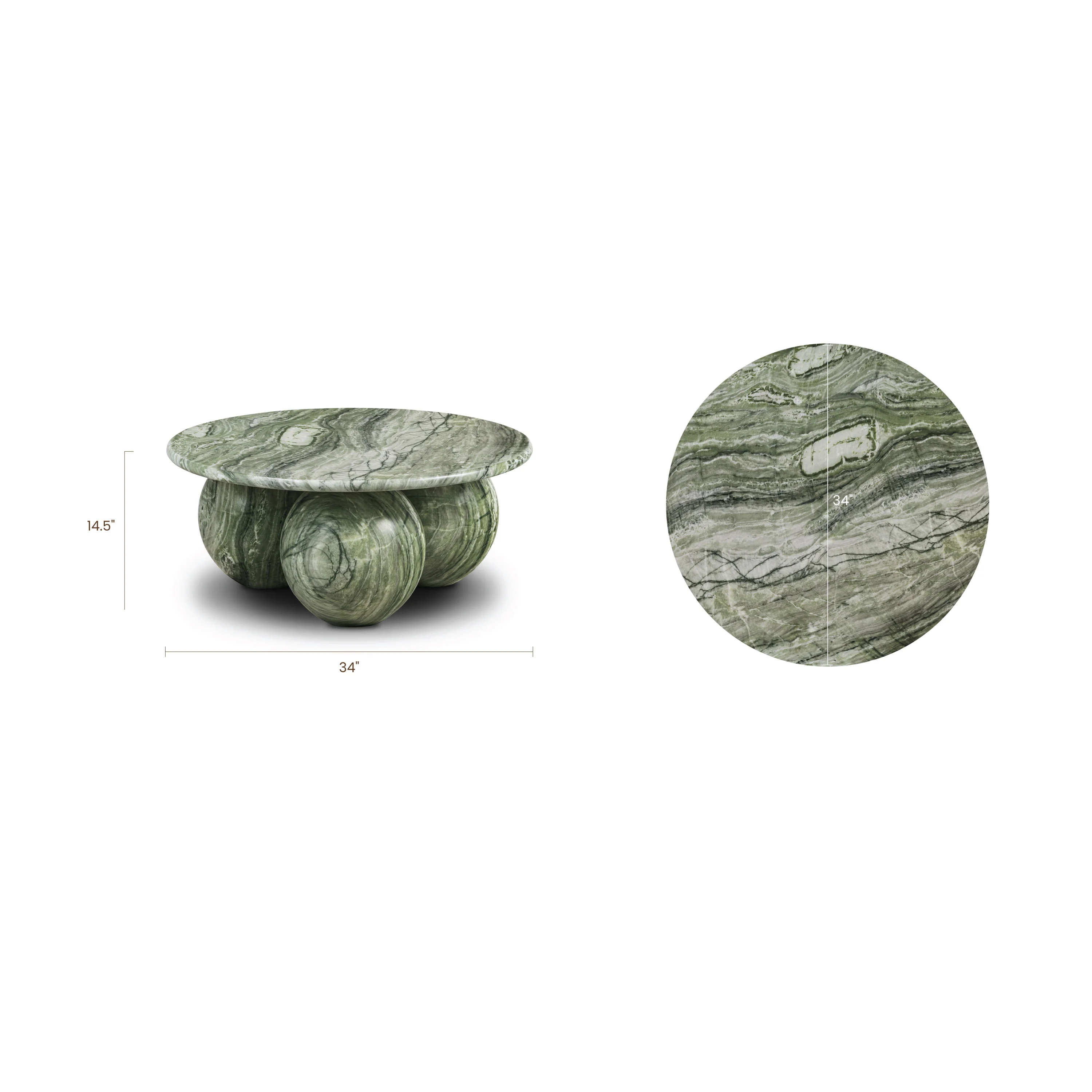 Marmo Coffee Table | Seaweed Green - Image 12