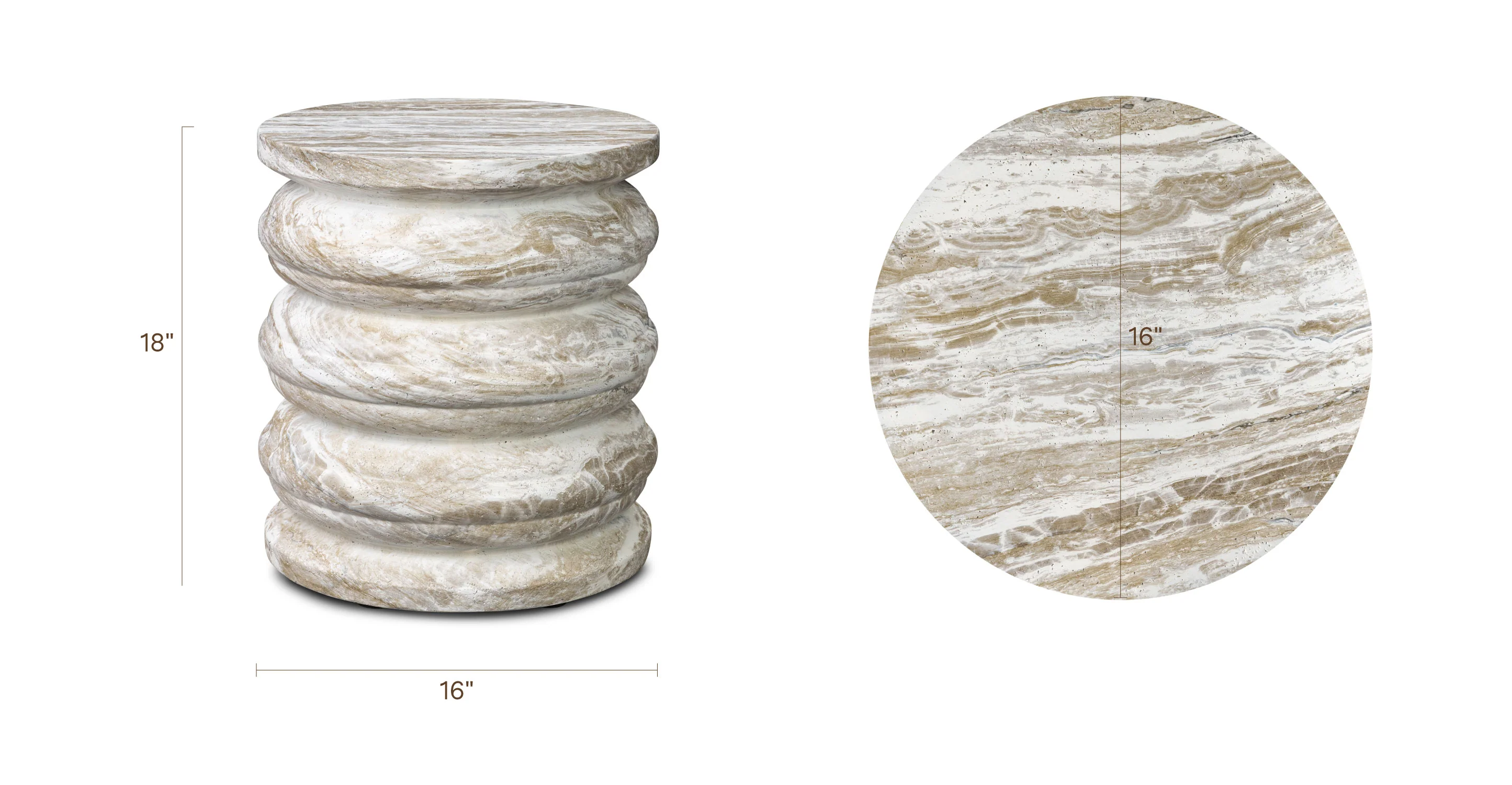 Marq 16" Side Table | Olivestone Green - Image 10