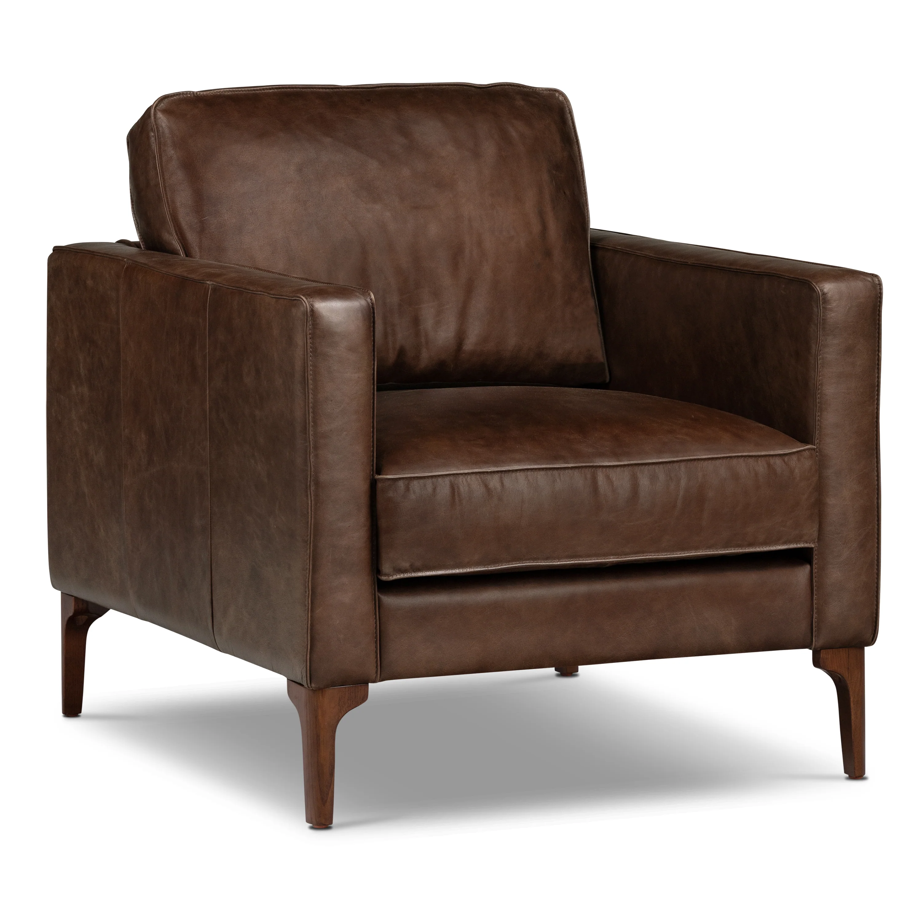 Mateo Leather Lounge Chair | Chocolate Brown - Image 3