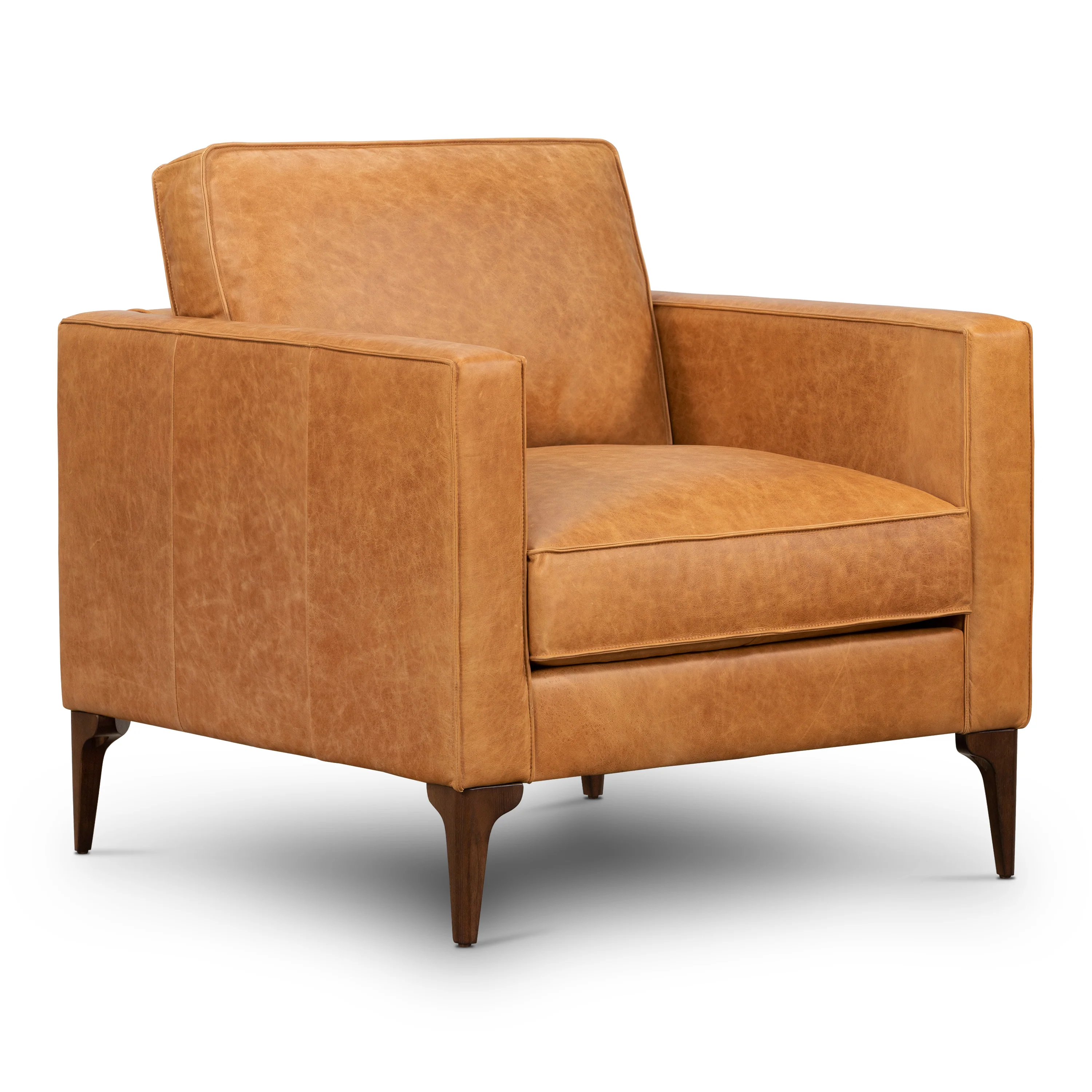 Mateo Leather Lounge Chair | Cognac Tan - Image 4