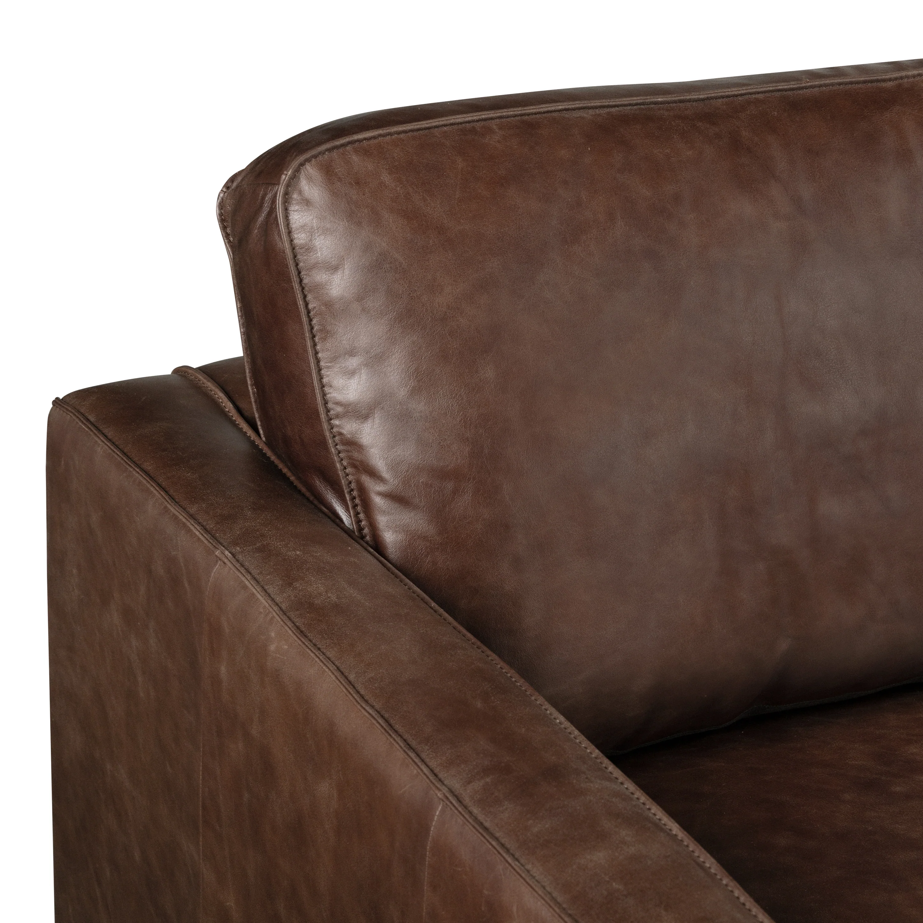 Mateo 82.5" Leather Sofa | Chocolate Brown - Image 10