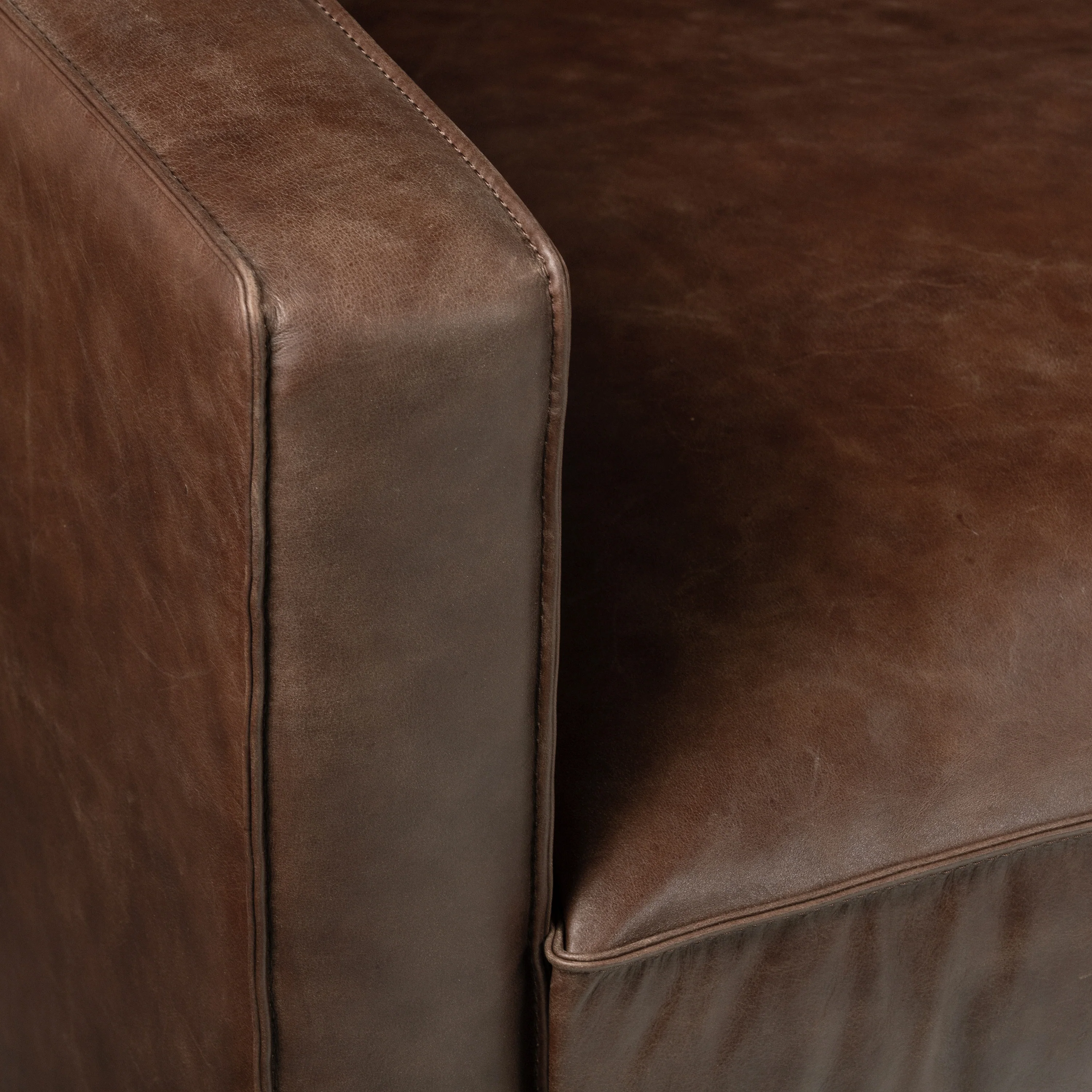 Mateo 82.5" Leather Sofa | Chocolate Brown - Image 14