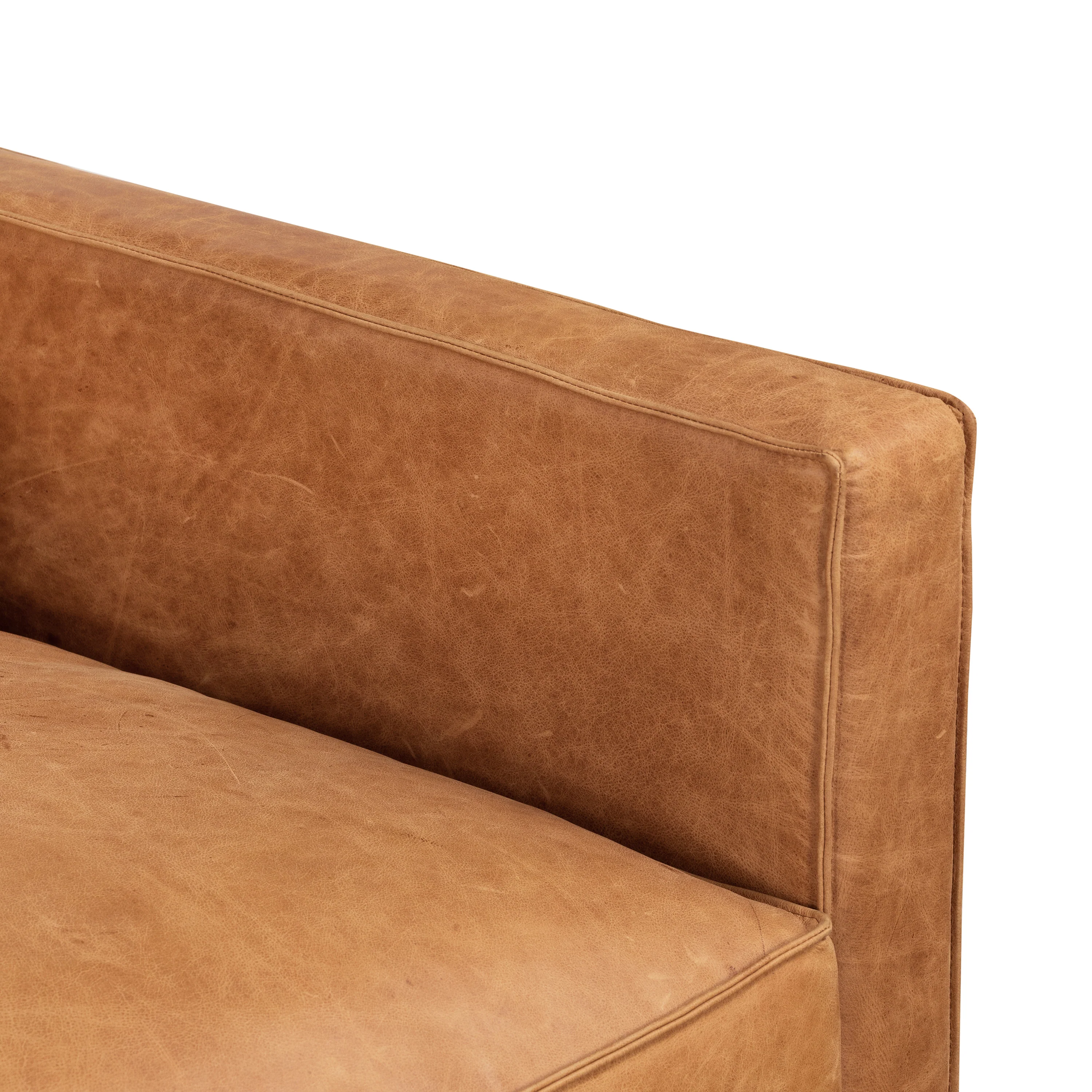 Mateo 82.5" Leather Sofa | Cognac Tan - Image 13