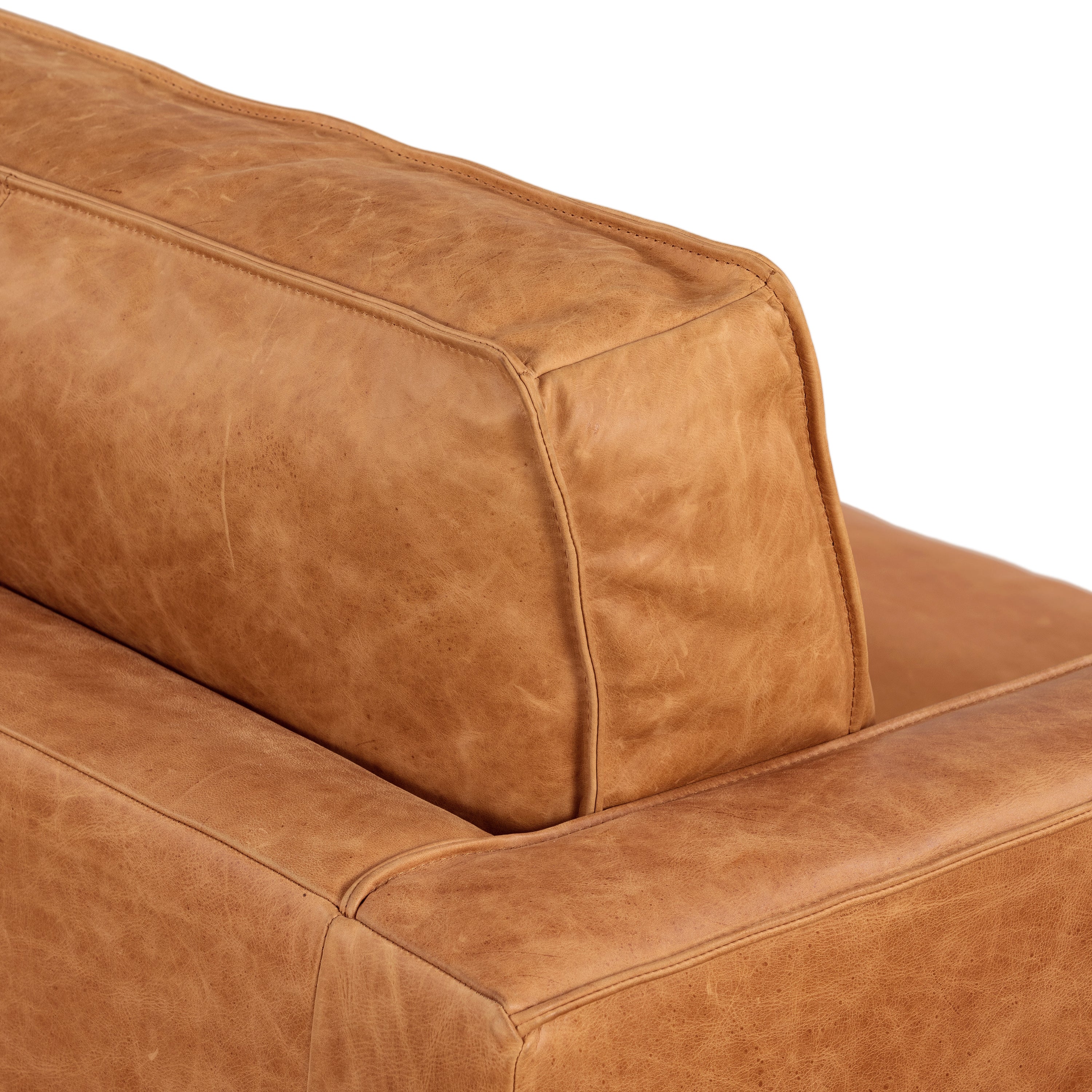 Mateo 82.5" Leather Sofa | Cognac Tan - Image 14
