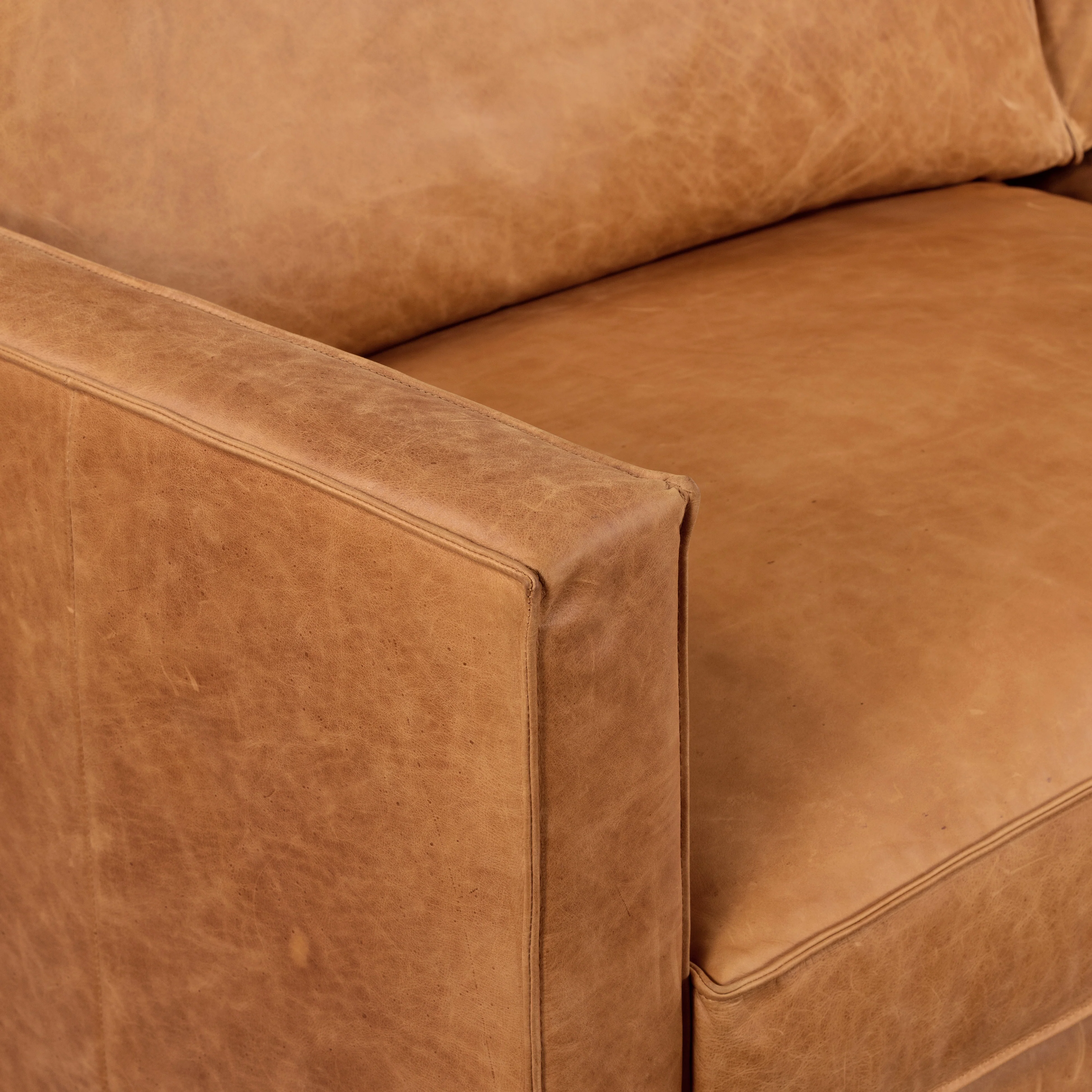 Mateo 82.5" Leather Sofa | Cognac Tan - Image 15