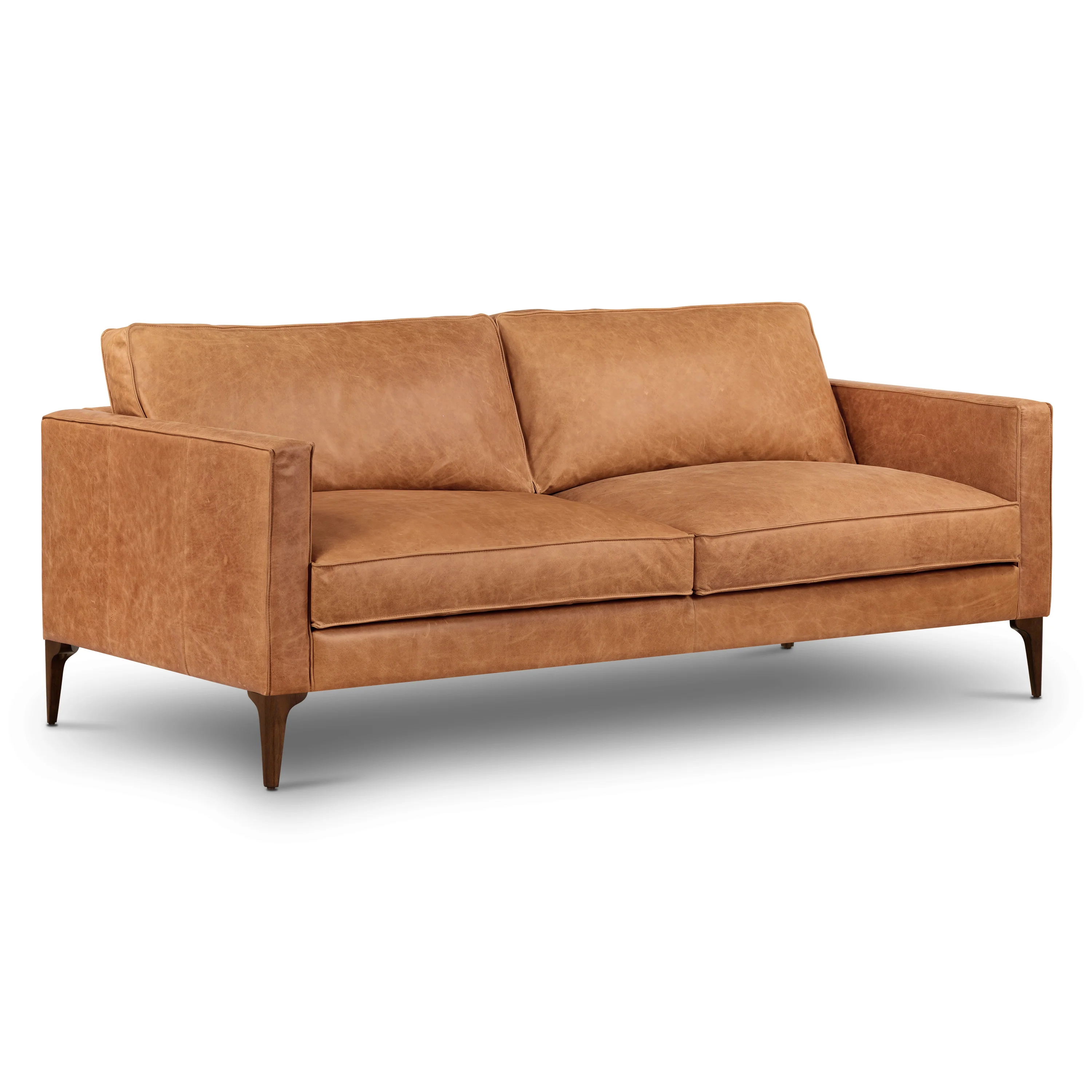Mateo 82.5" Leather Sofa | Cognac Tan - Image 6