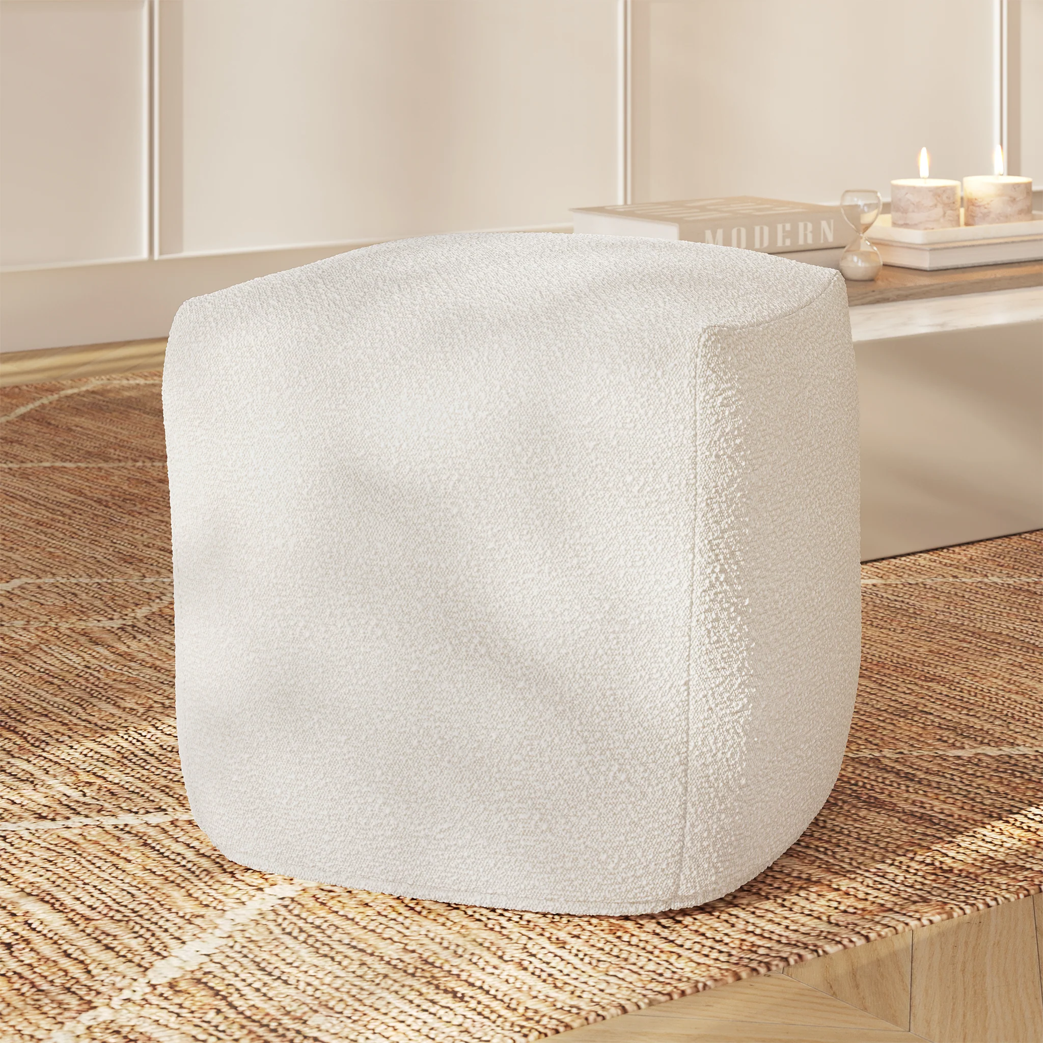 Metz Pouf | Froth White Boucle - Image 2