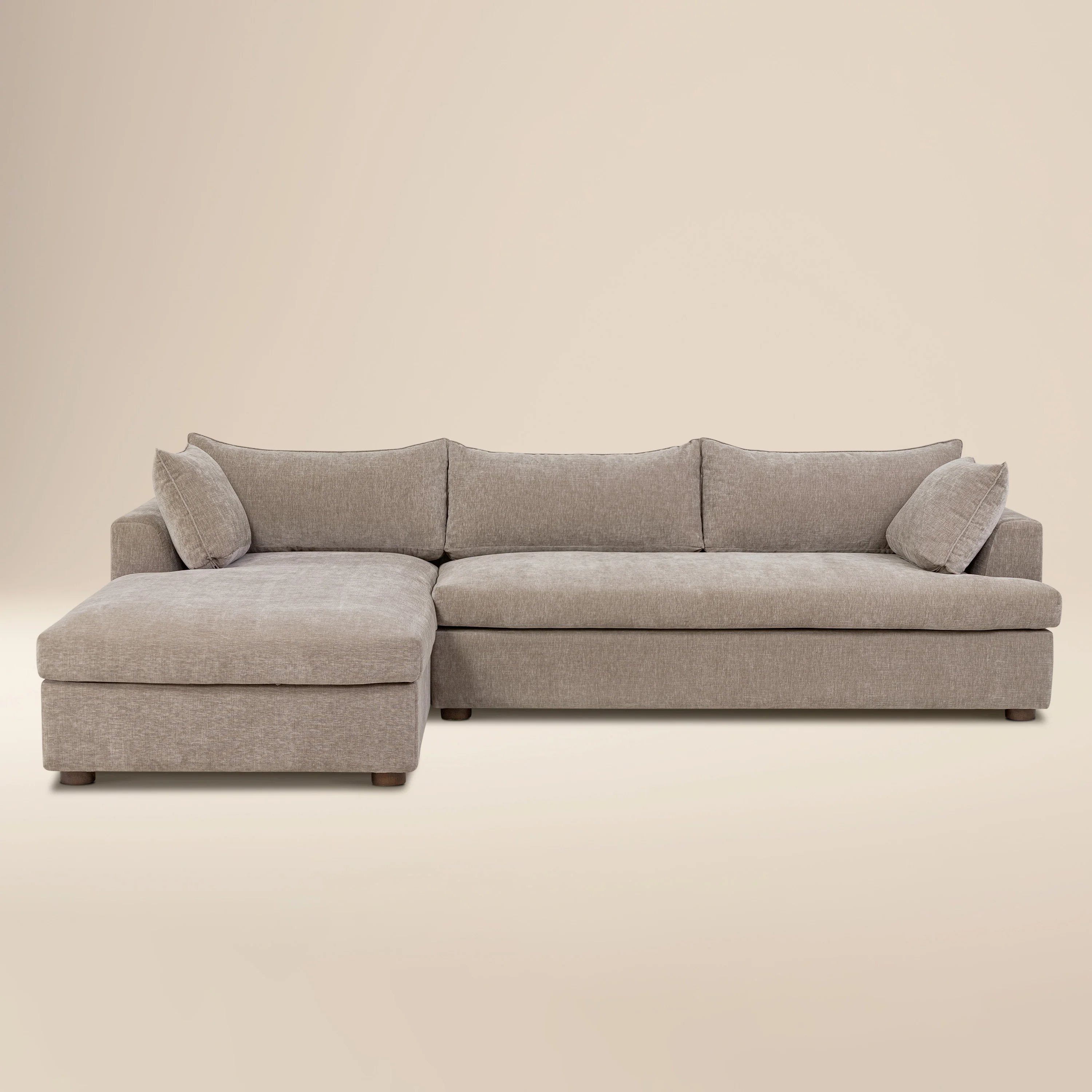 Milo Left-Facing Sectional with Storage | Taupe Brown