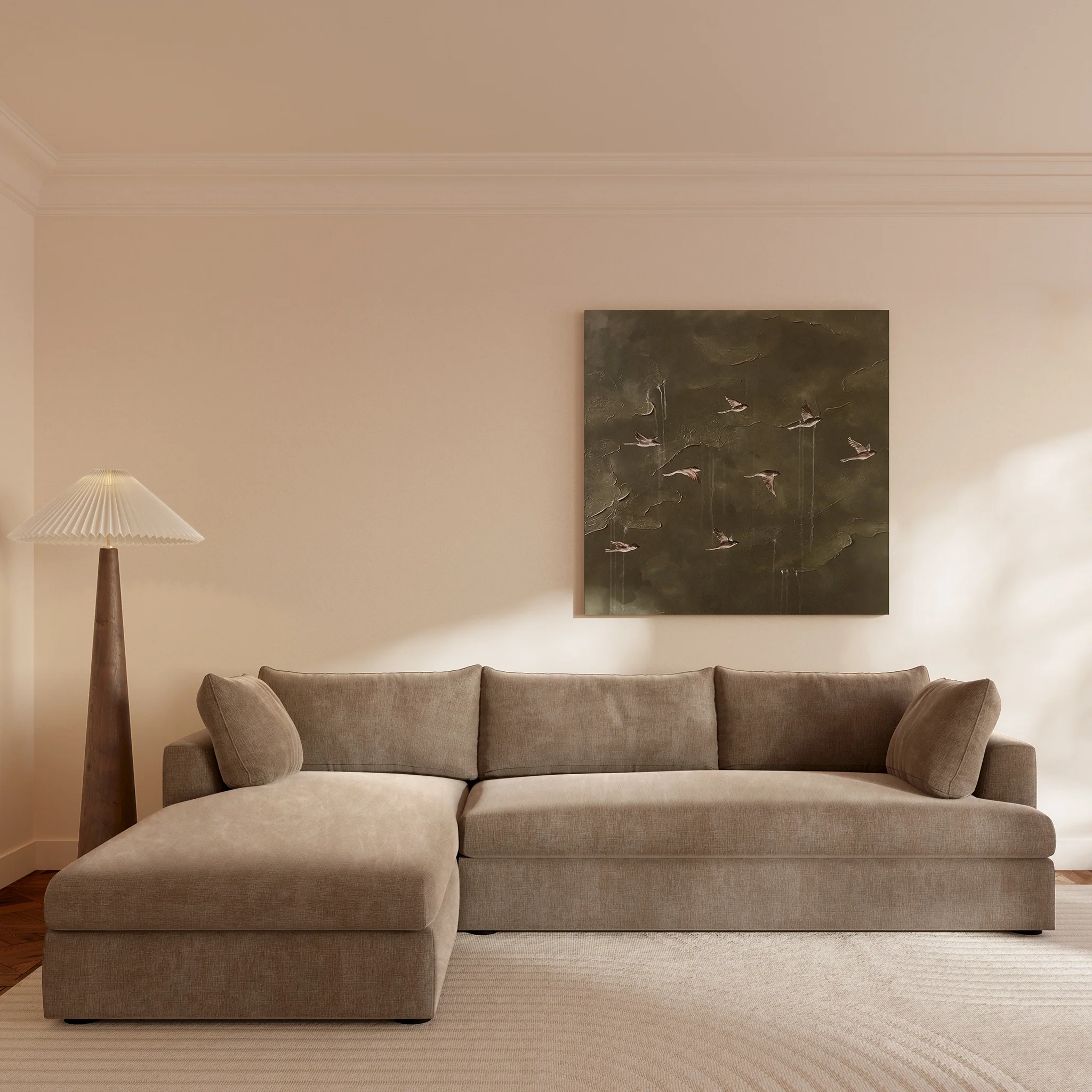 Milo Left-Facing Sectional with Storage | Taupe Brown - Image 2