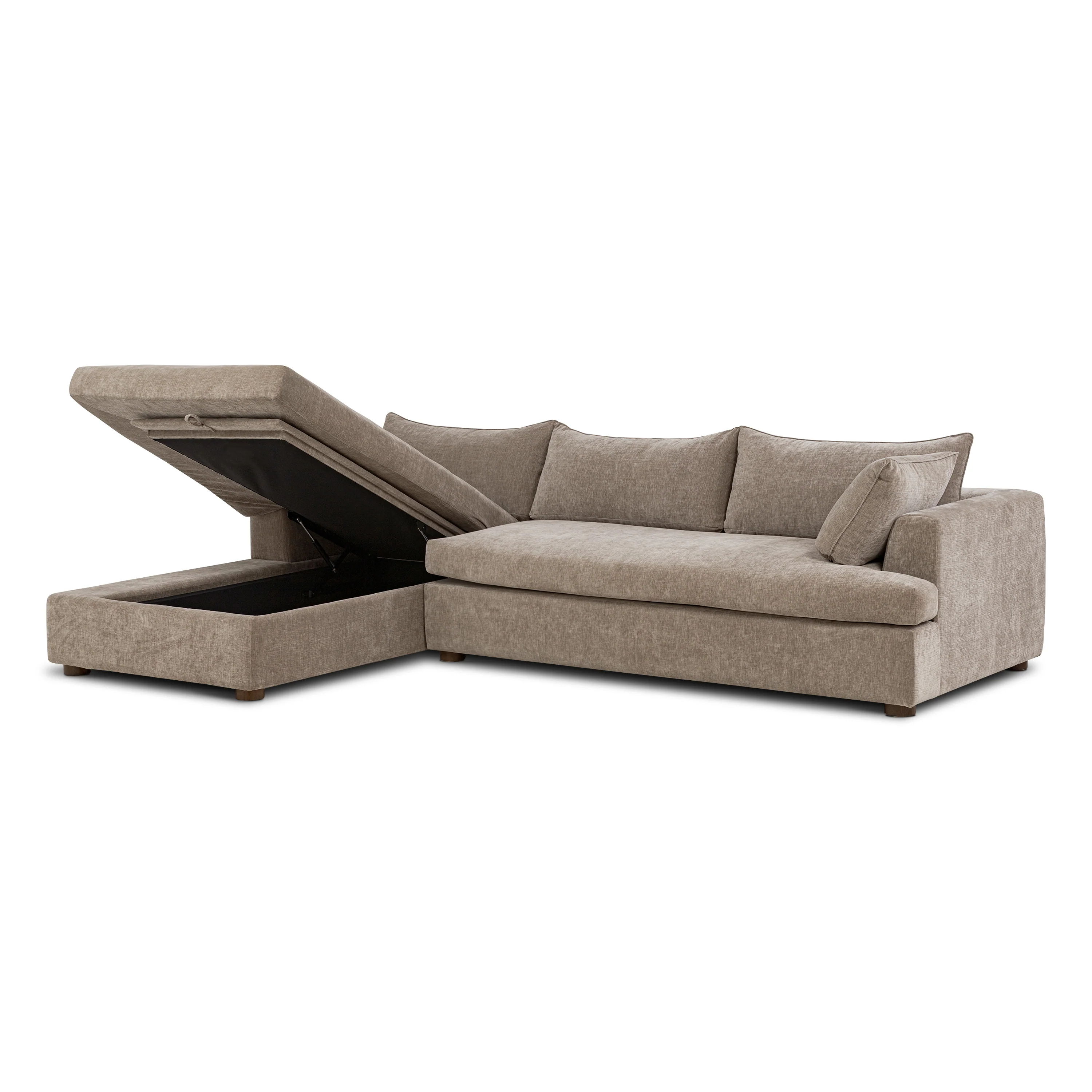 Milo Left-Facing Sectional with Storage | Taupe Brown - Image 7