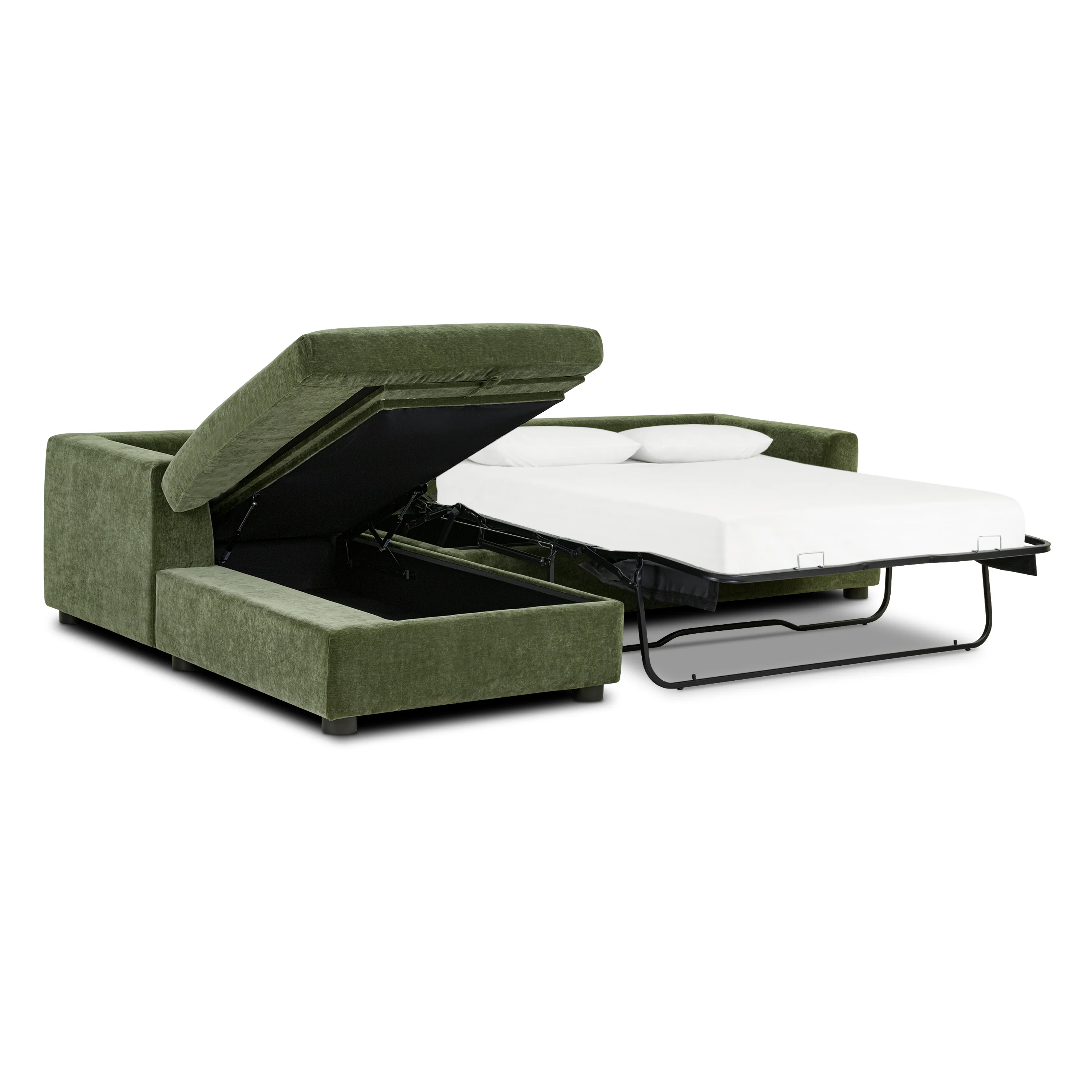 Milo Left-Facing Sleeper Sectional | Sagano Green - Image 8