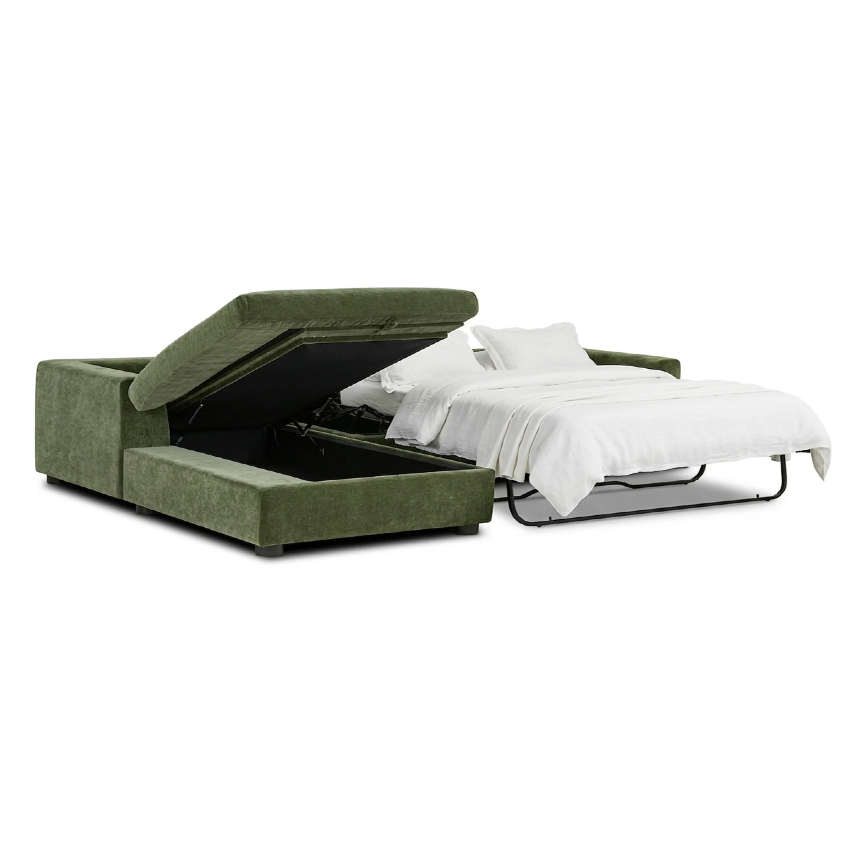 Milo Left-Facing Sleeper Sectional | Sagano Green - Image 9