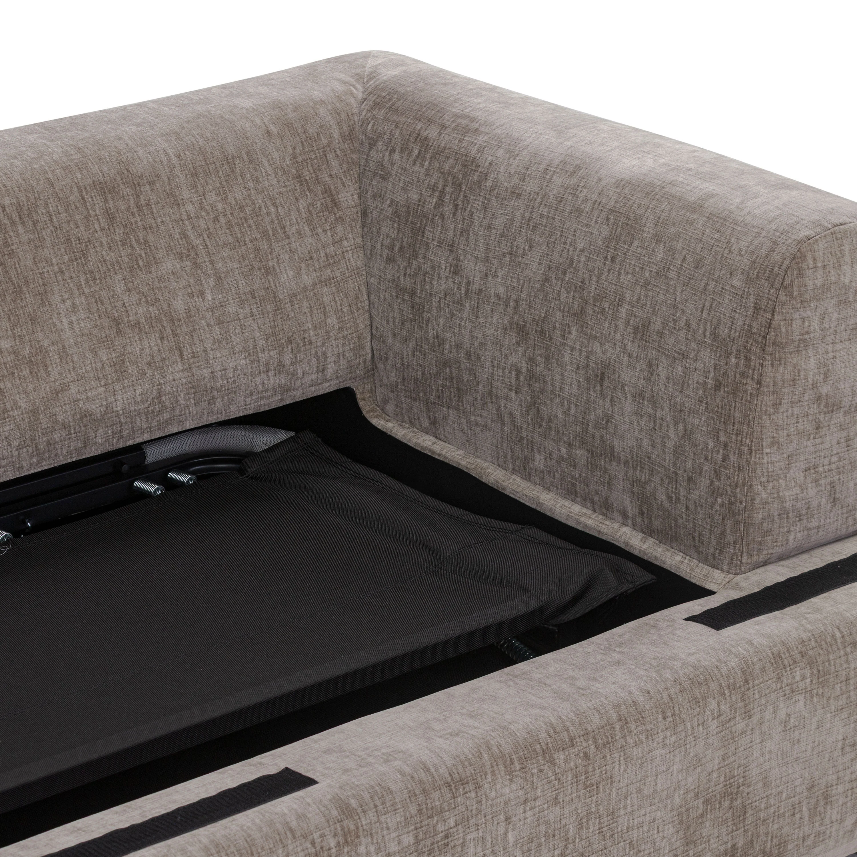 Milo Left-Facing Sleeper Sectional | Taupe Brown - Image 15