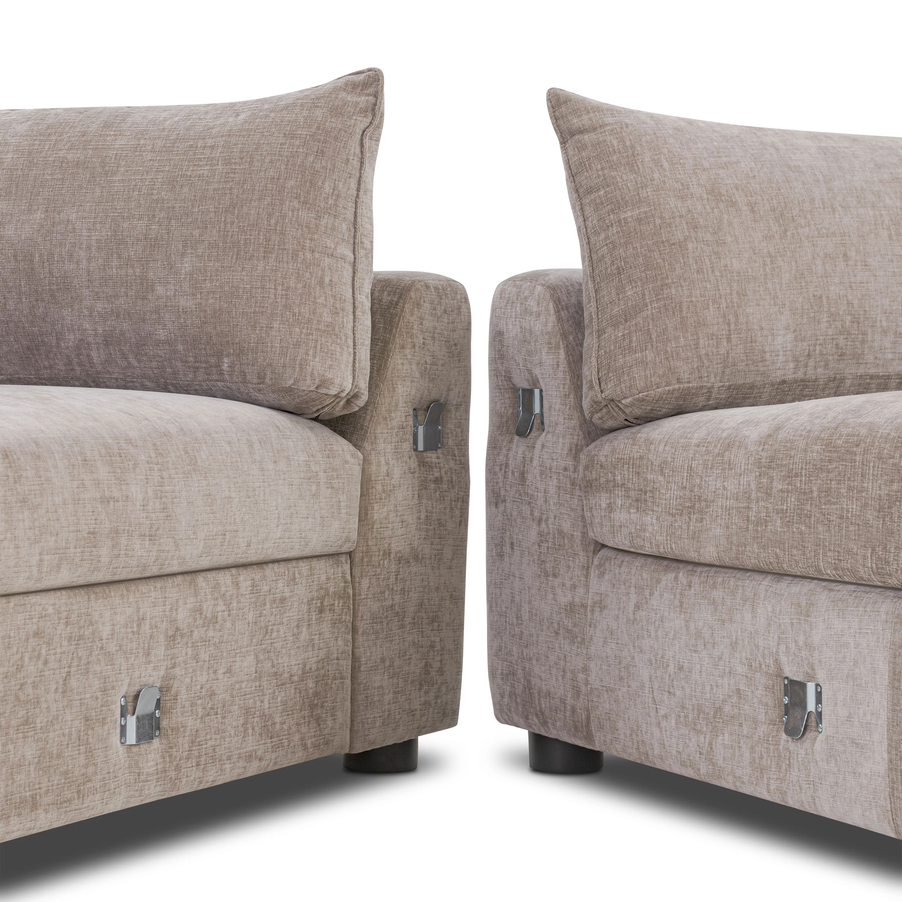 Milo Left-Facing Sleeper Sectional | Taupe Brown - Image 19