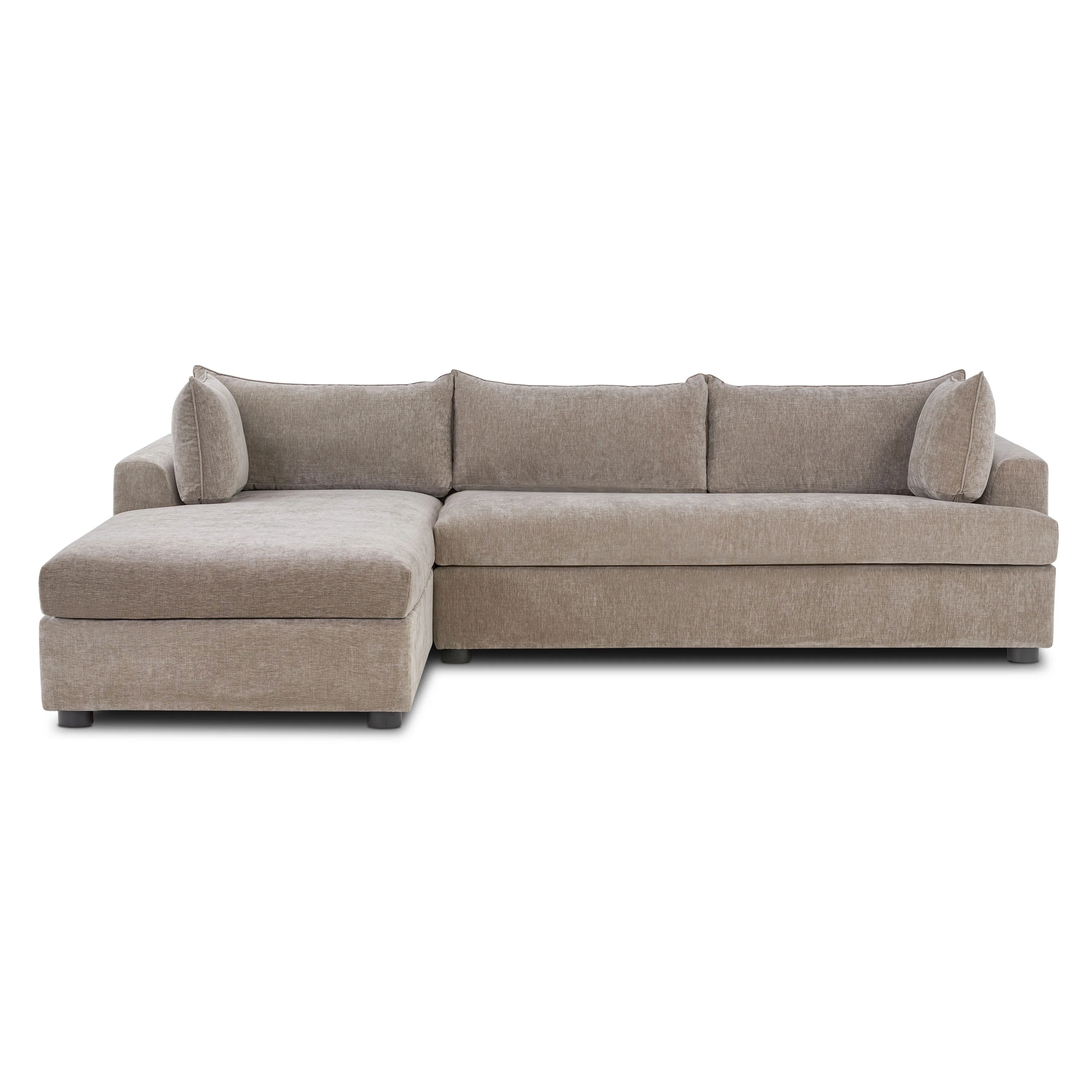 Milo Left-Facing Sleeper Sectional | Taupe Brown - Image 3